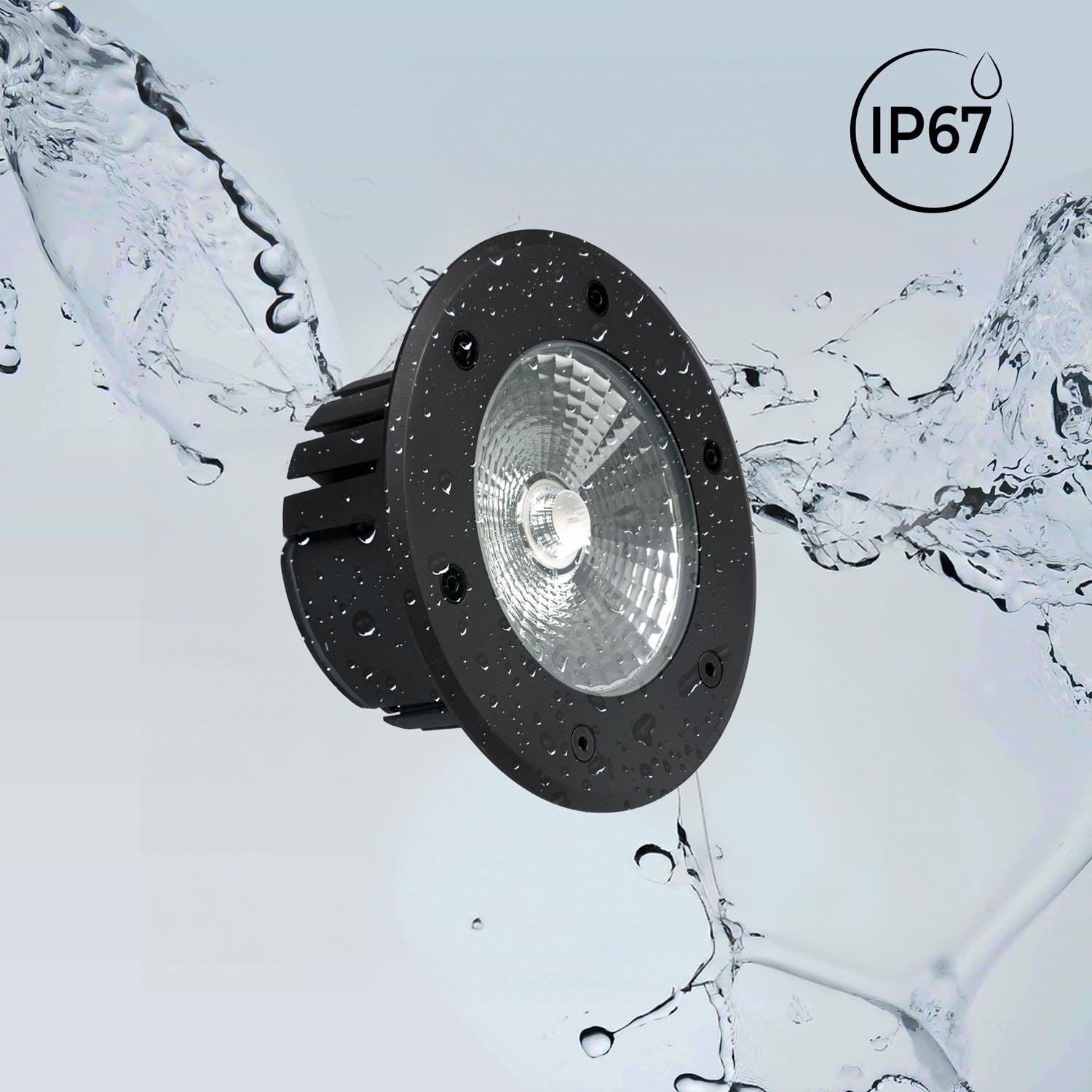 Baliza LED exterior suelo 18W - 12V DC - IP67 - Ø15cm -30º - RGB/3000K