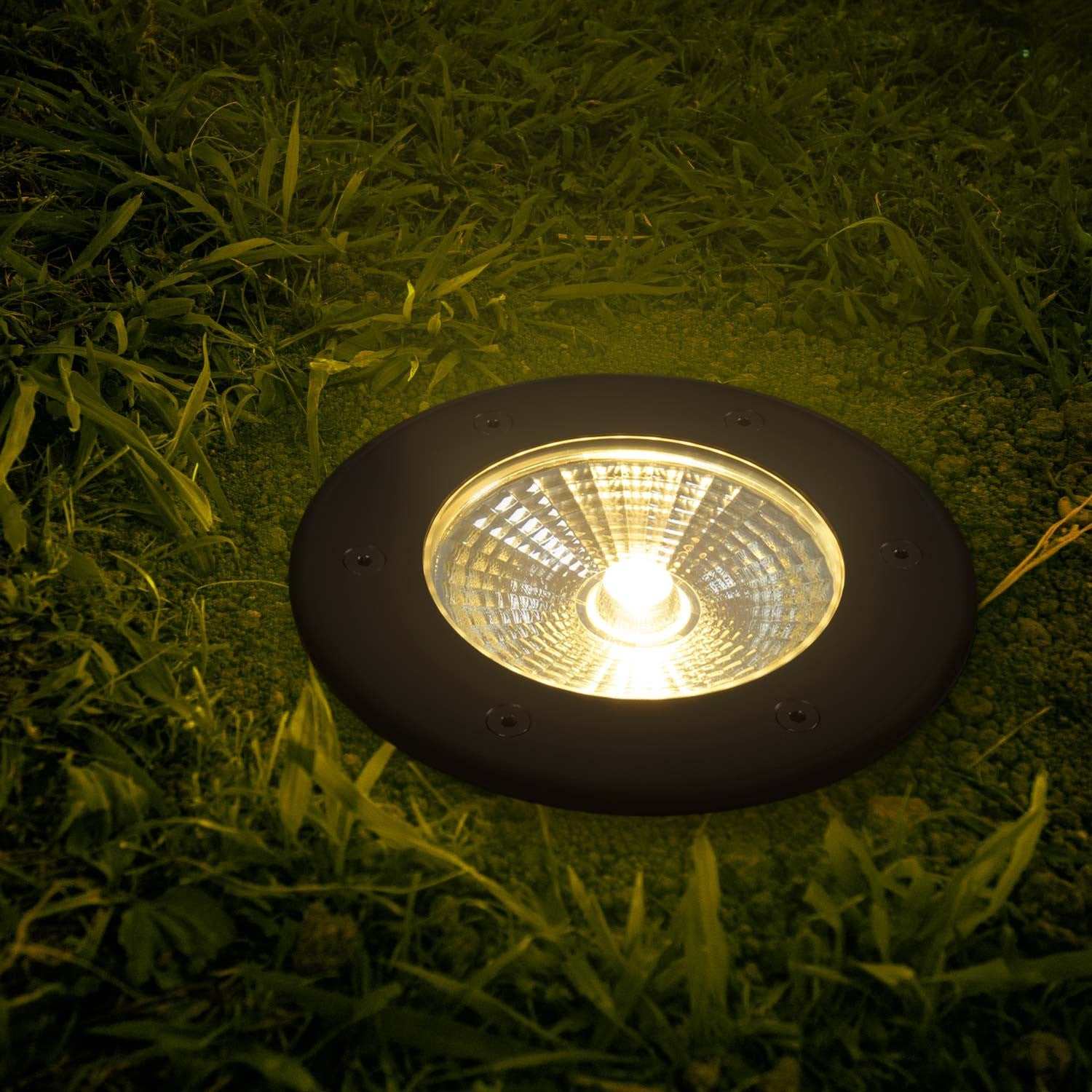 Baliza LED exterior suelo 18W - 12V DC - IP67 - Ø15cm -30º - RGB/3000K