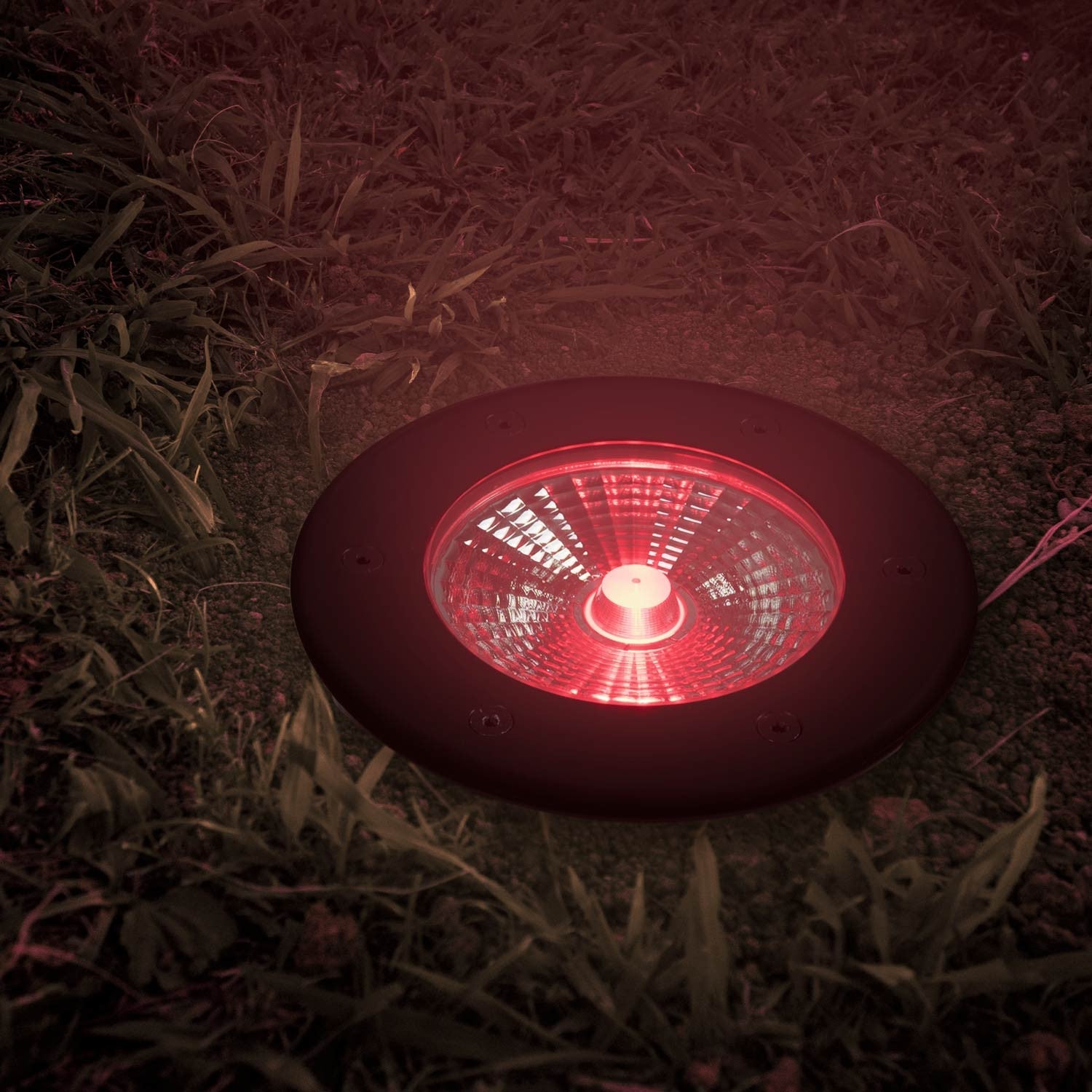 Baliza LED exterior suelo 18W - 12V DC - IP67 - Ø15cm -30º - RGB/3000K