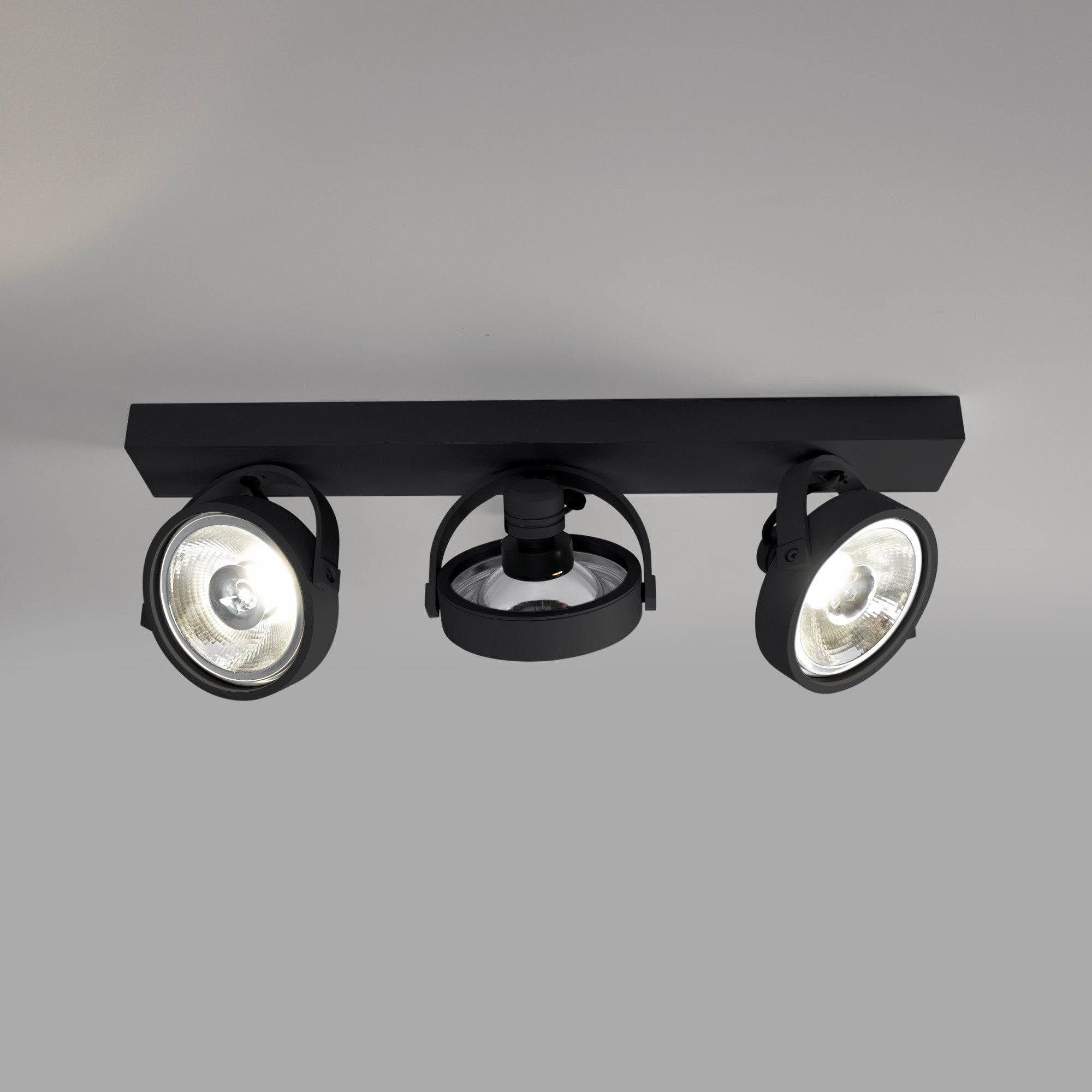 Foco de techo triple orientable "IRIS" + 3 bombillas AR111 GU10