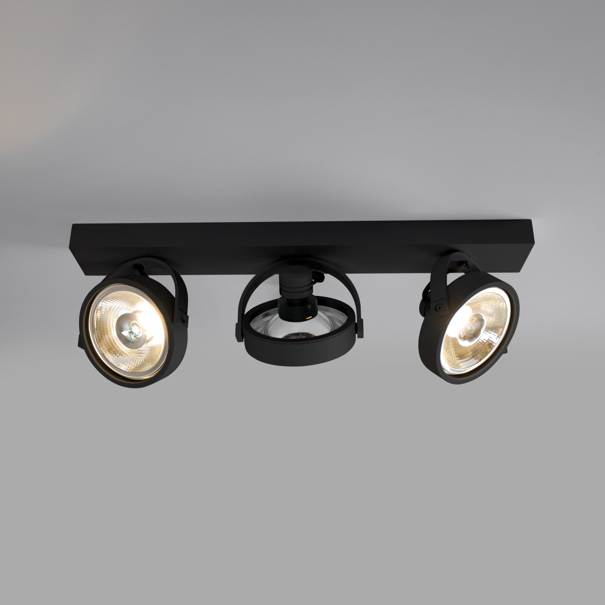 Foco de techo triple orientable "IRIS" + 3 bombillas AR111 GU10