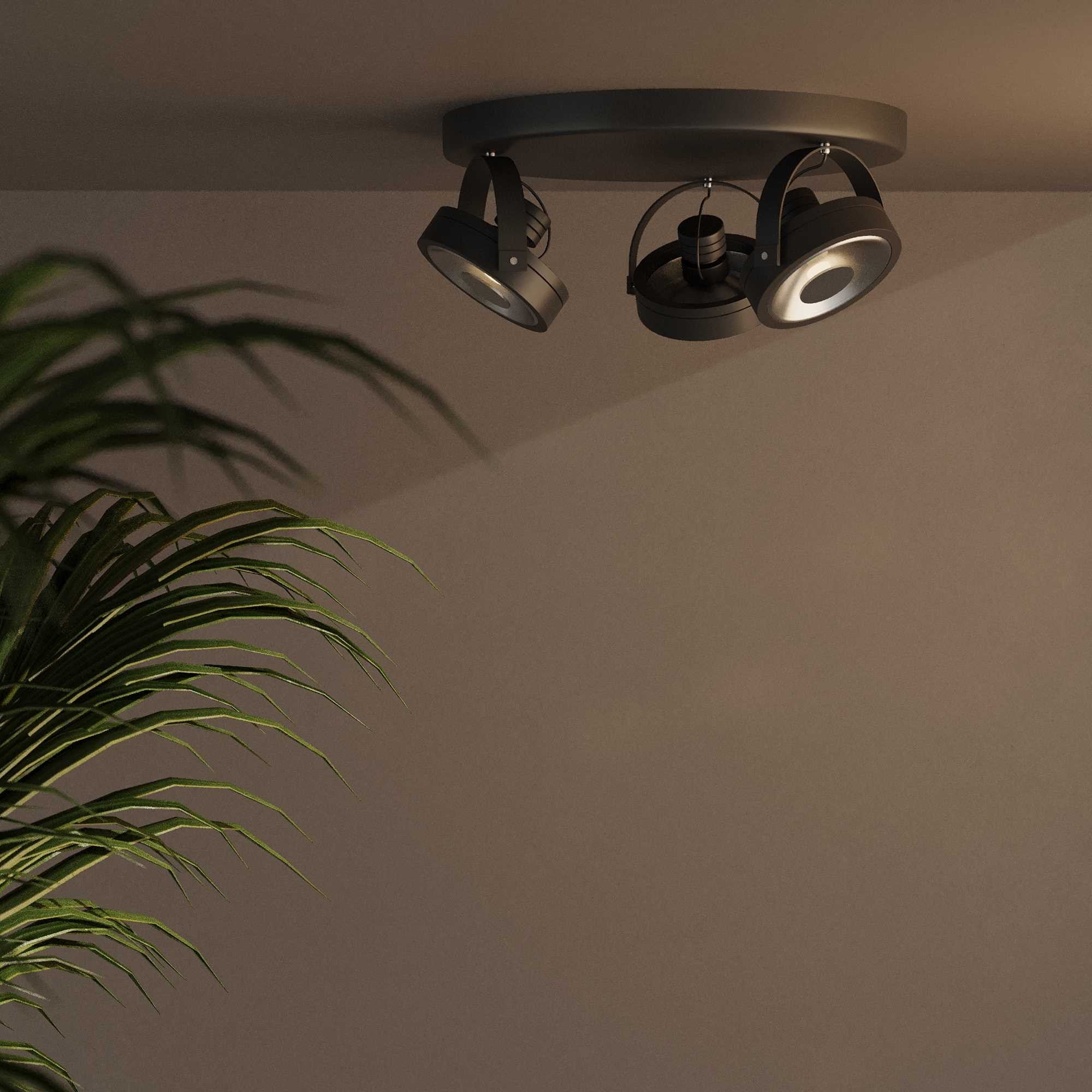 Aplique de techo triple orientable "IRIS 3" + 3 bombillas AR111