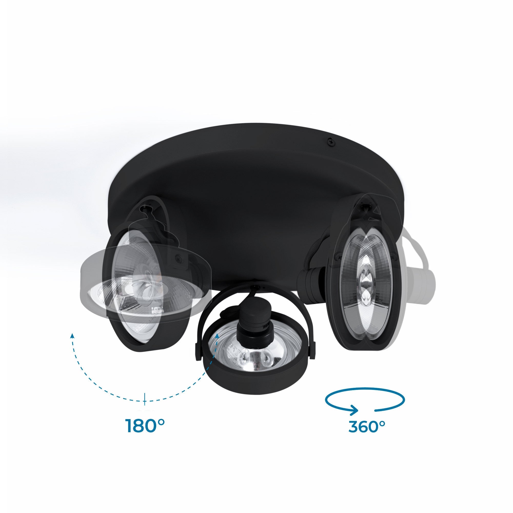 Aplique de techo triple orientable "IRIS 3" + 3 bombillas AR111