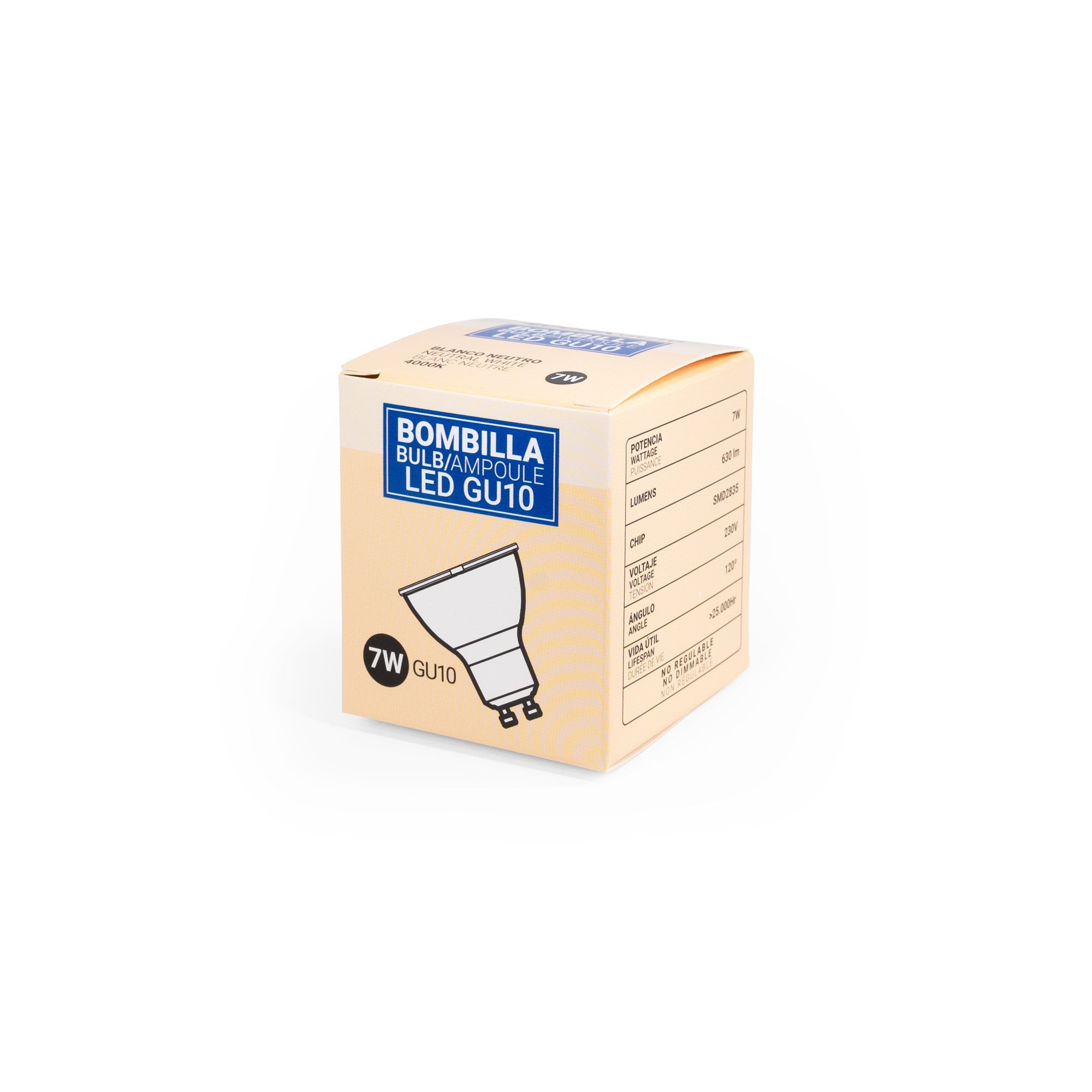 Bombilla LED GU10 - 7W - 120º