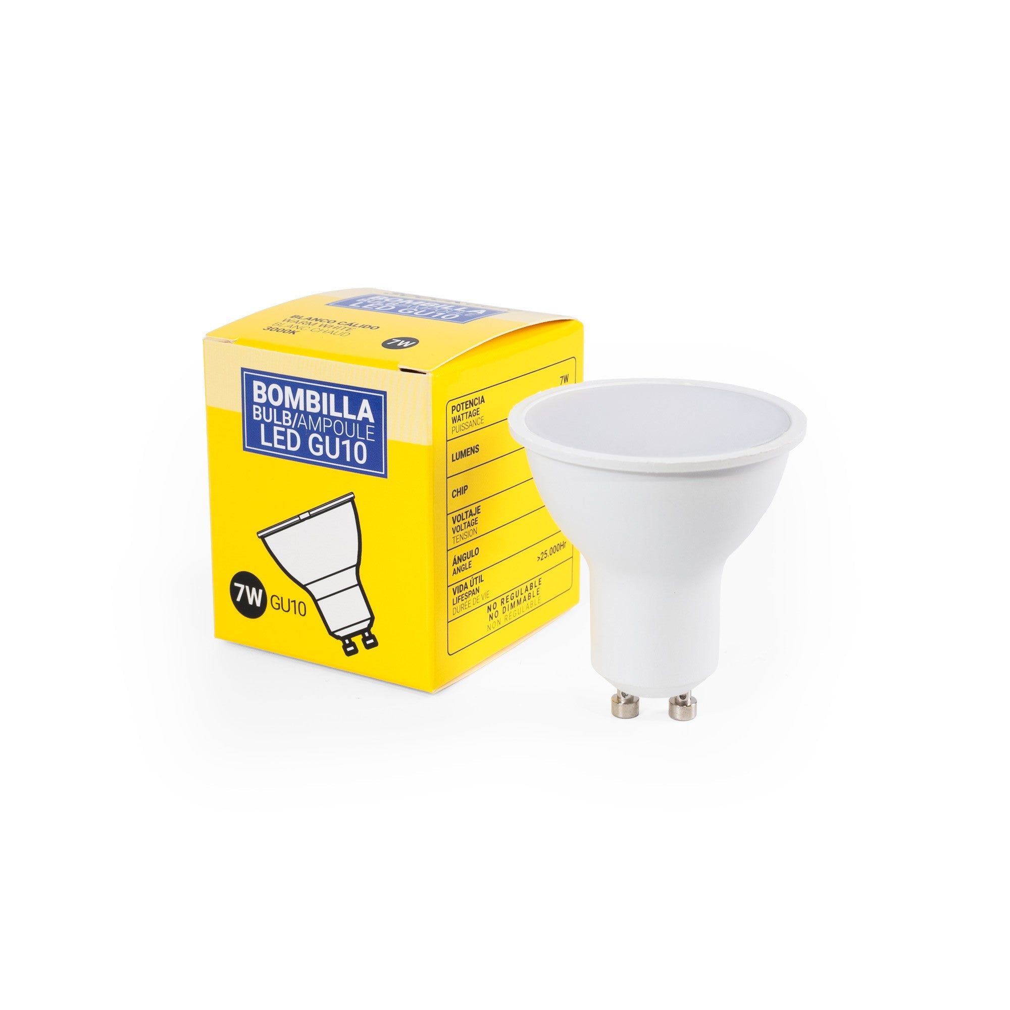 Bombilla LED GU10 - 7W - 120º