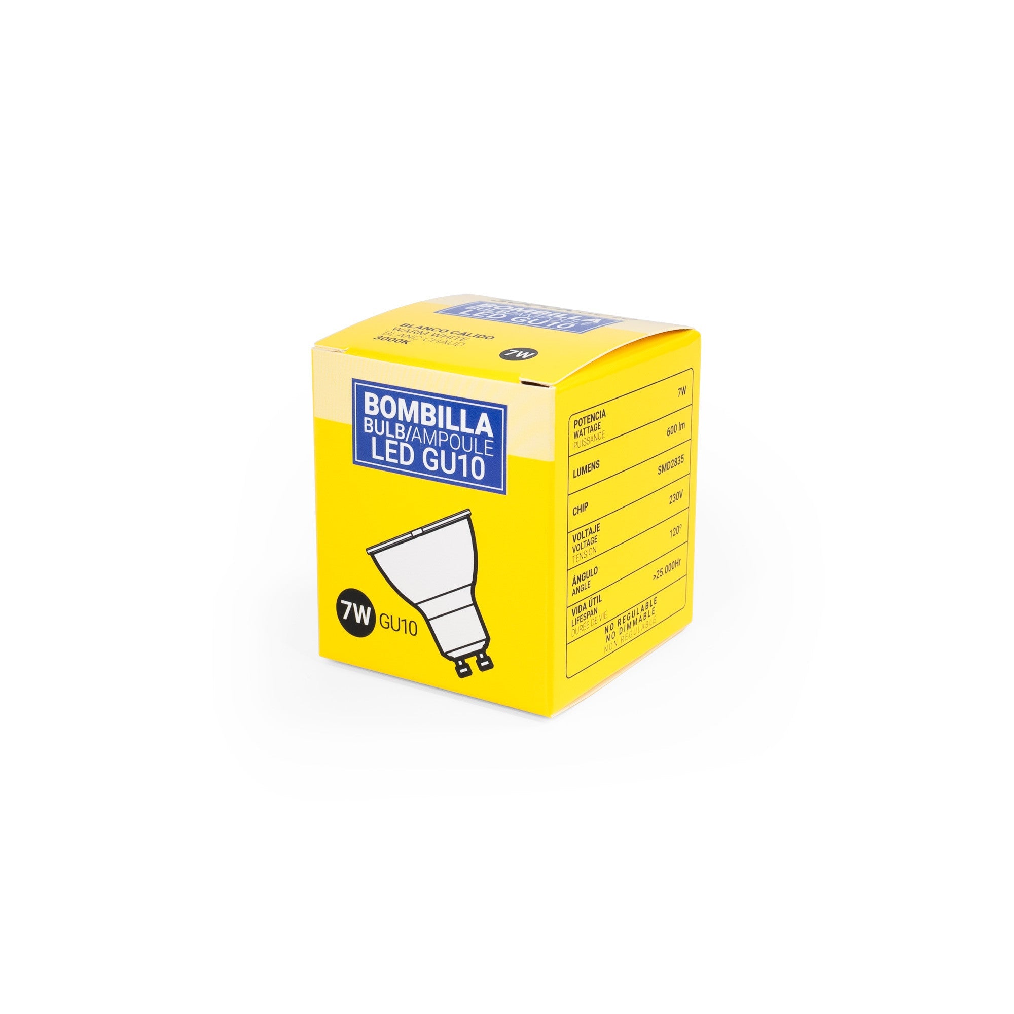 Bombilla LED GU10 - 7W - 120º