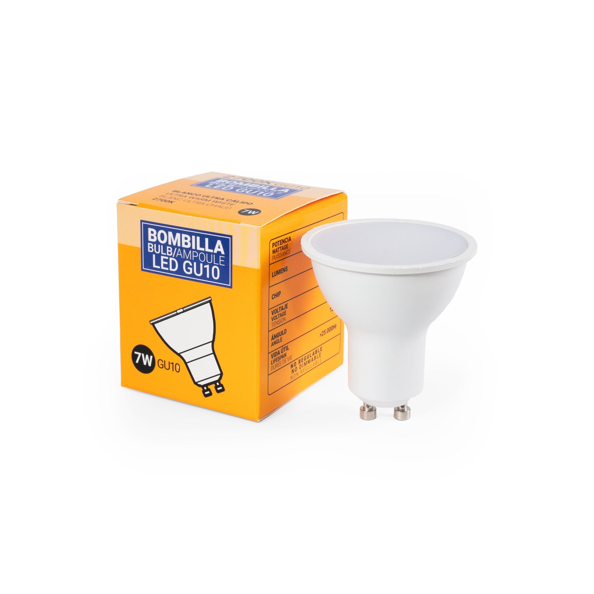 Bombilla LED GU10 - 7W - 120º