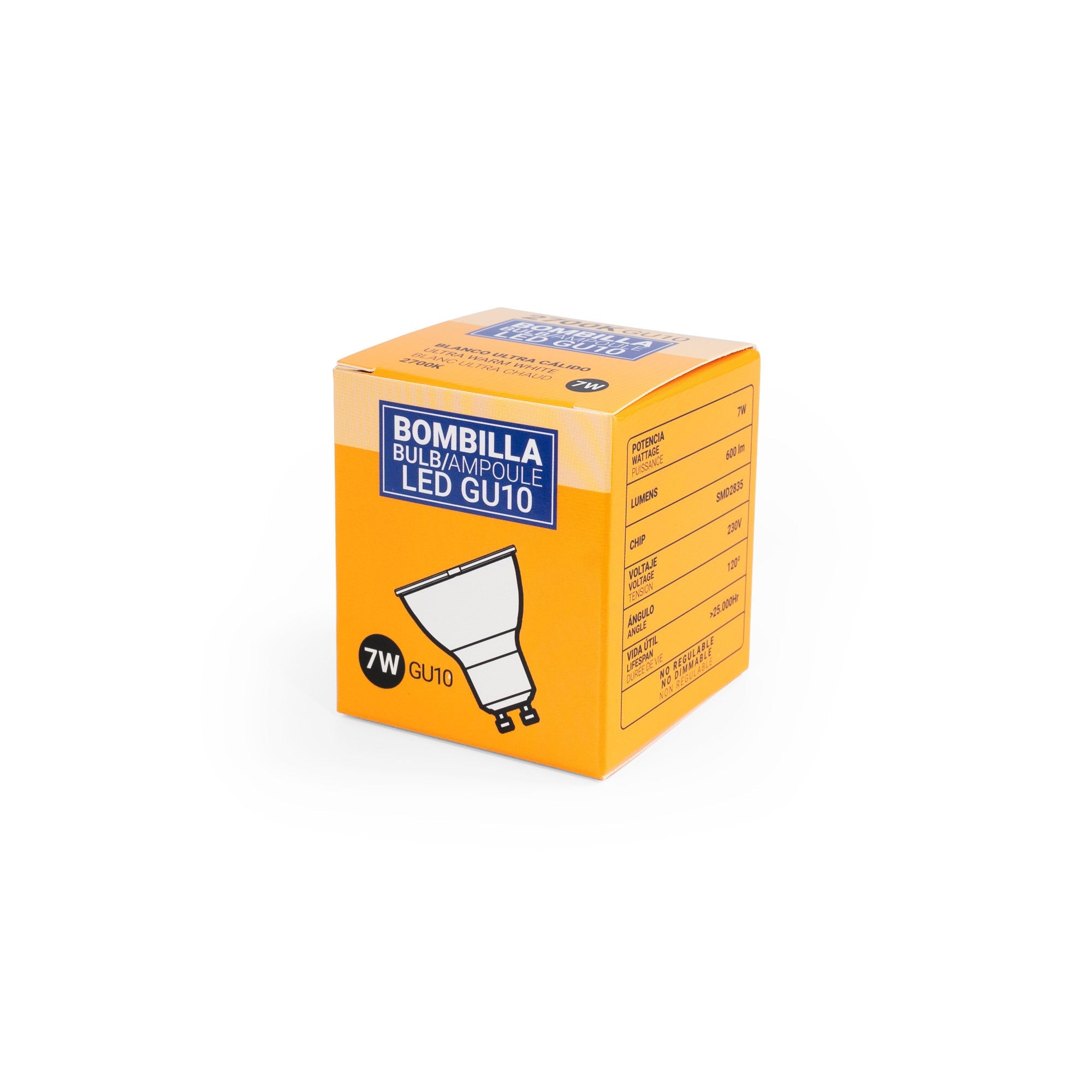 Bombilla LED GU10 - 7W - 120º