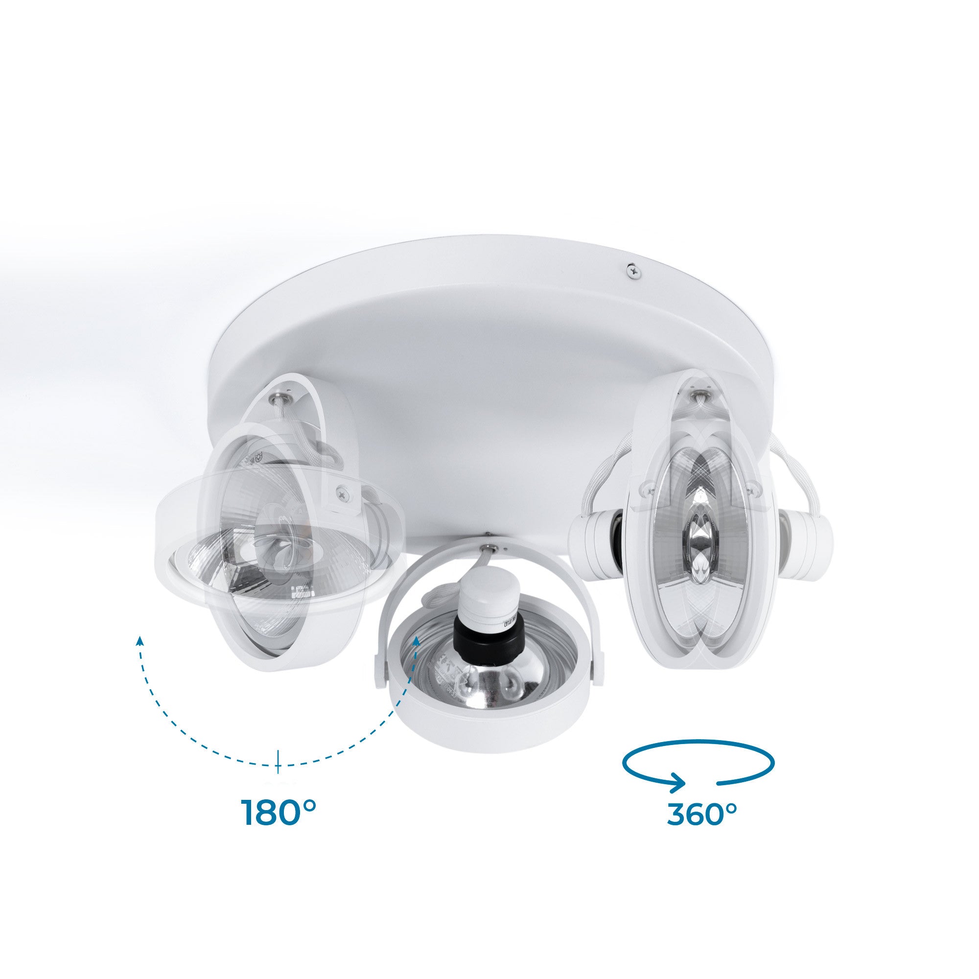 Aplique de techo triple orientable "IRIS 3" - 3 x AR111 GU10