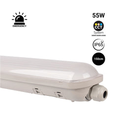 Pantalla estanca LED / Luz de emergencia - CCT - 150cm - Conectable 55W - IP65