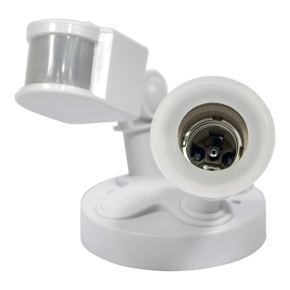 Portalámparas para bombilla LED E27 con sensor de movimiento PIR 180º IP44