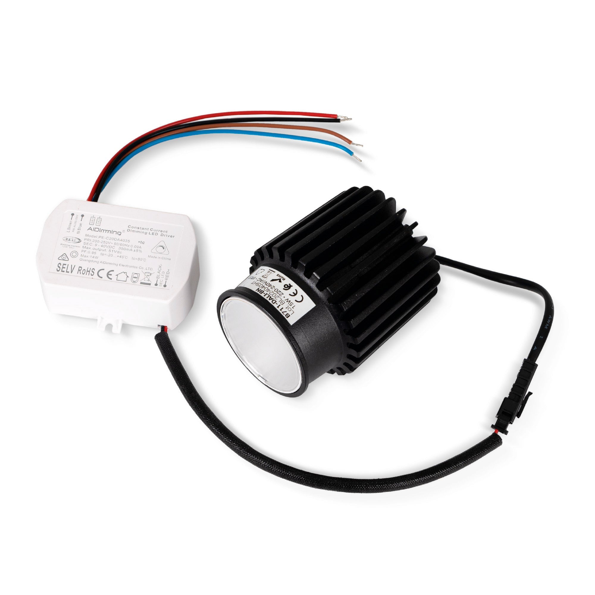 Módulo LED 15W para aro downlight MR16/GU10 - Regulable por DALI - 45º - CRI 90