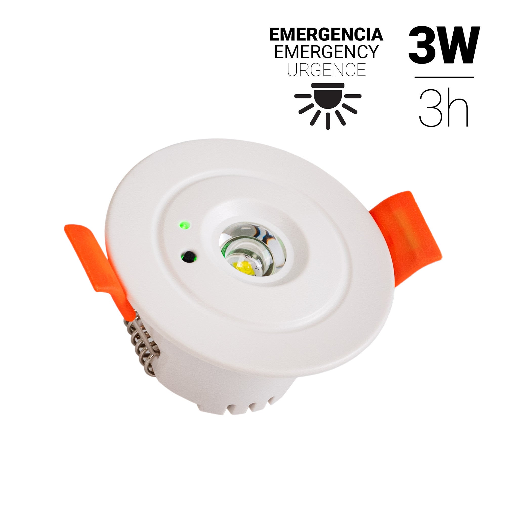 Luz de emergencia 3W tipo downlight - Autonomía 3hs - Ø60mm