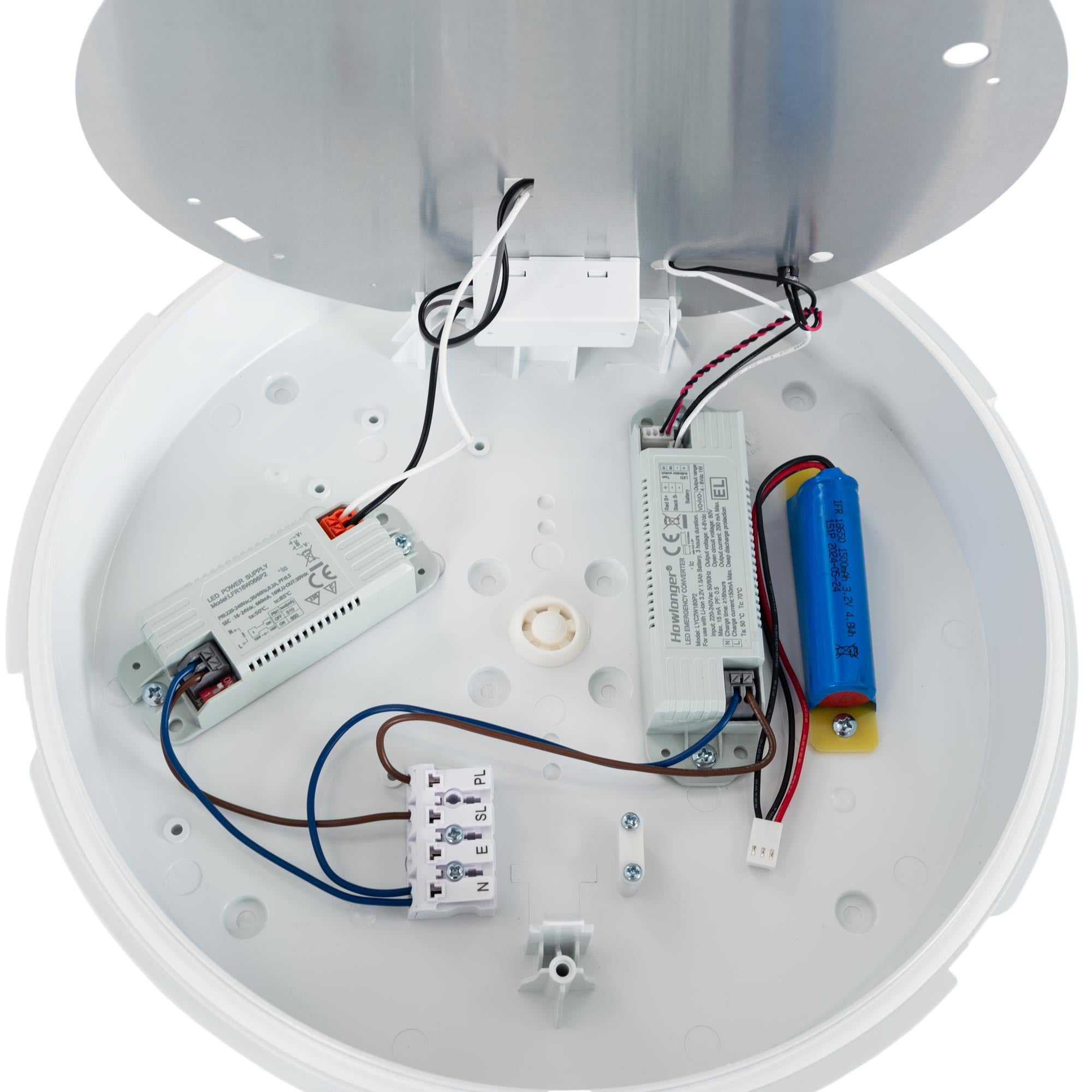 Plafón LED techo estanco / Luz de emergencia - CCT - Potencia ajustable 12W-16W - Ø31cm - IP65