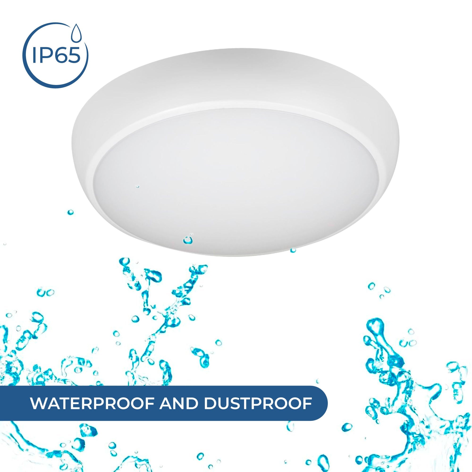 Plafón LED techo estanco / Luz de emergencia - CCT - Potencia ajustable 12W-16W - Ø31cm - IP65