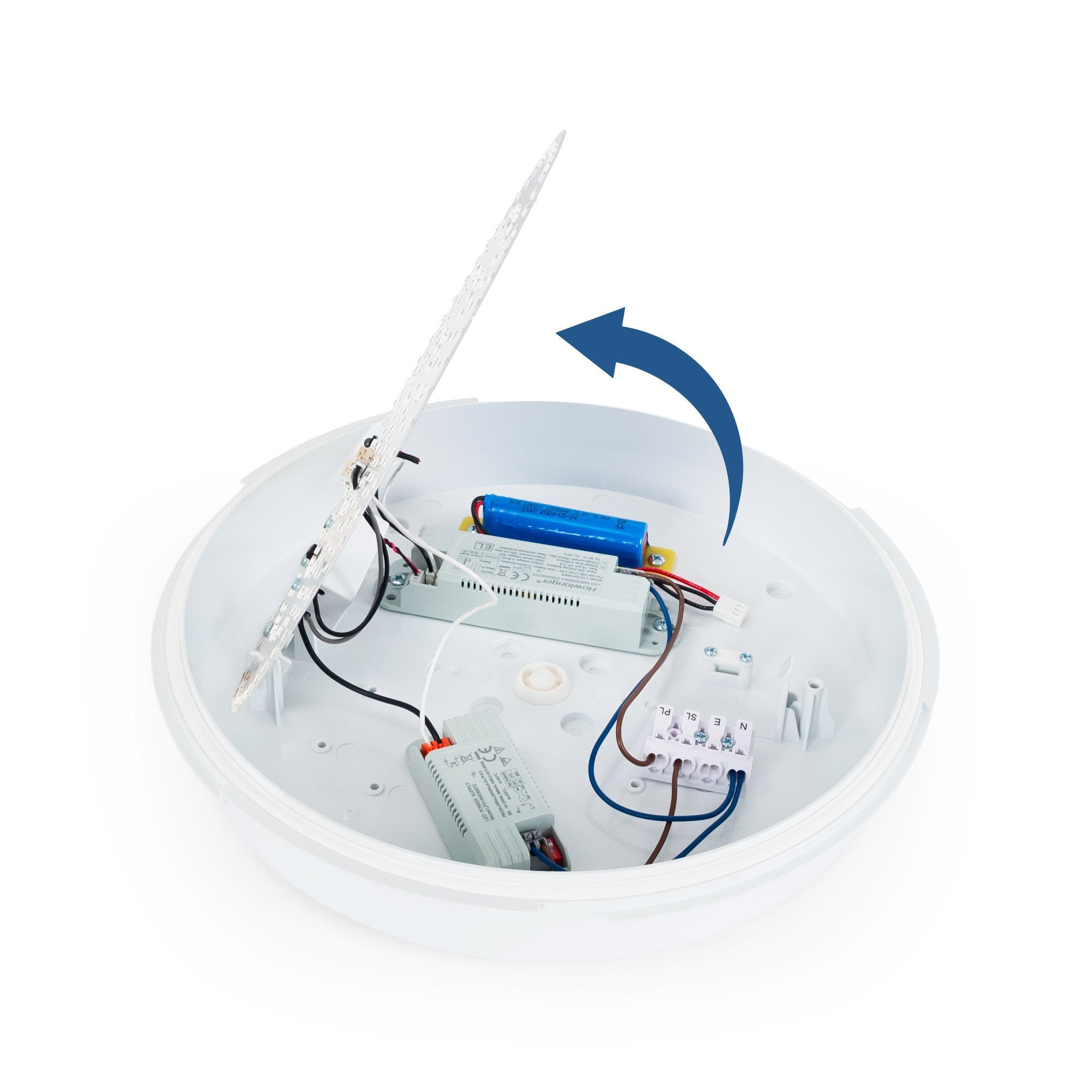 Plafón LED techo estanco / Luz de emergencia - CCT - Potencia ajustable 12W-16W - Ø31cm - IP65