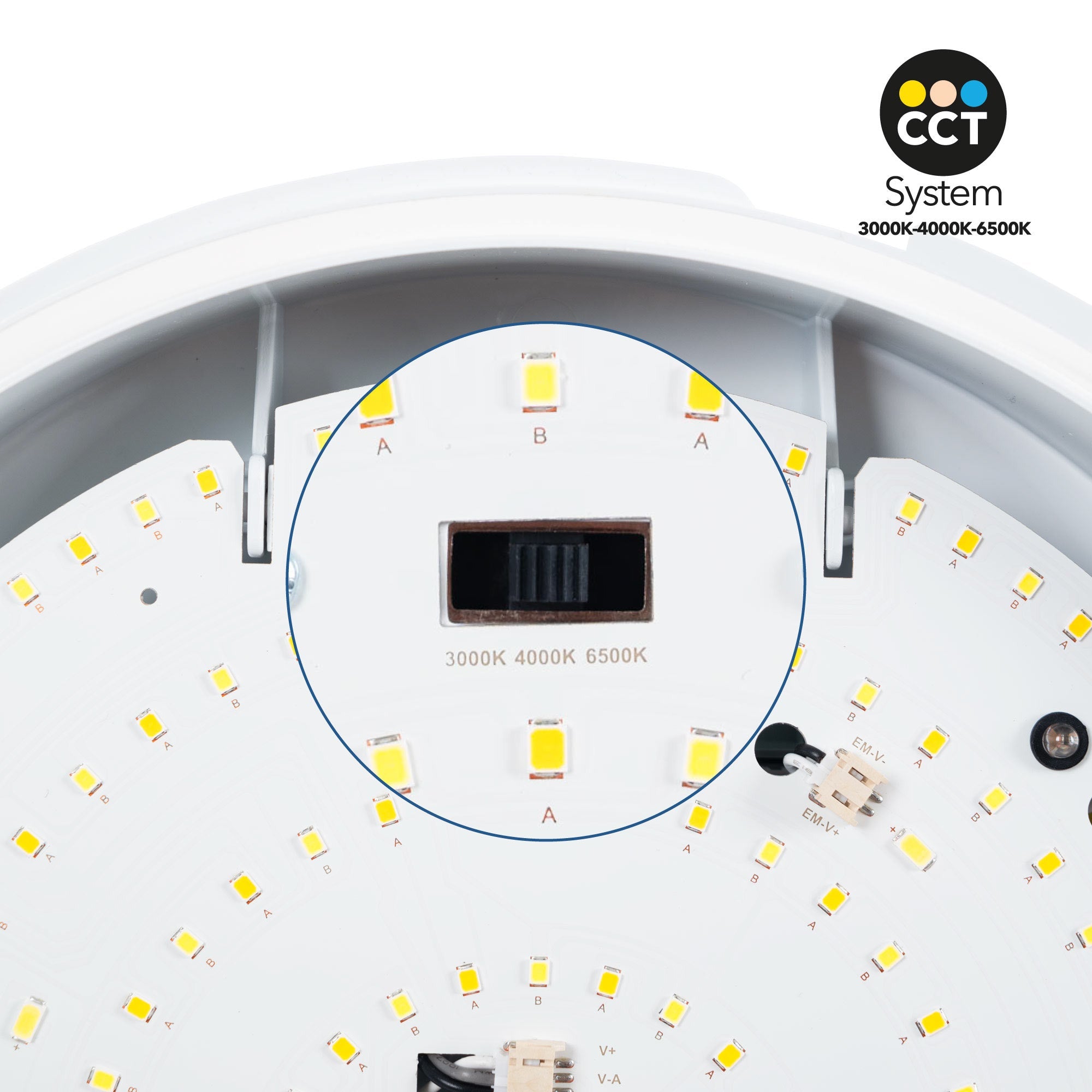Plafón LED techo estanco / Luz de emergencia - CCT - Potencia ajustable 12W-16W - Ø31cm - IP65