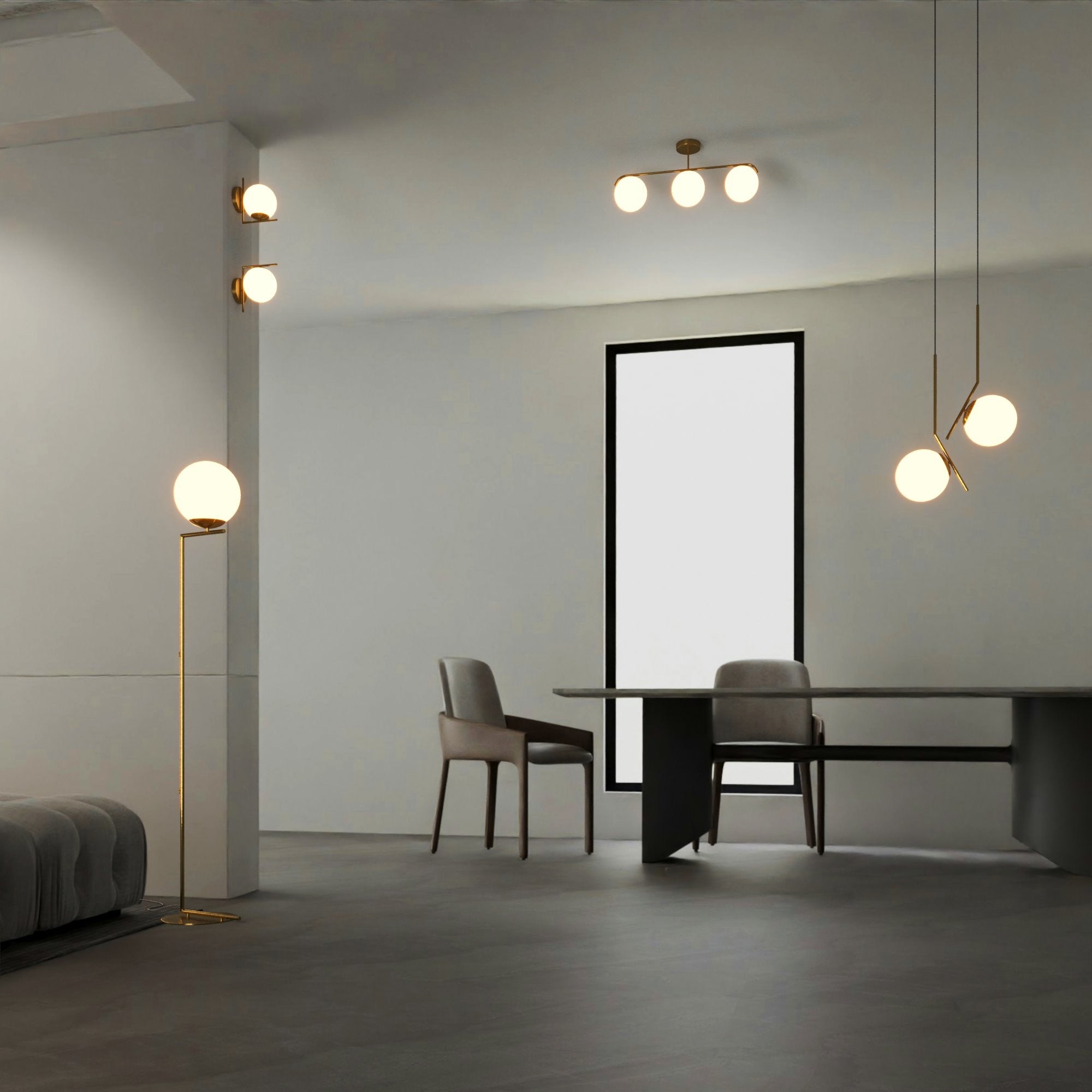 Aplique de pared doble bola cristal "Double"