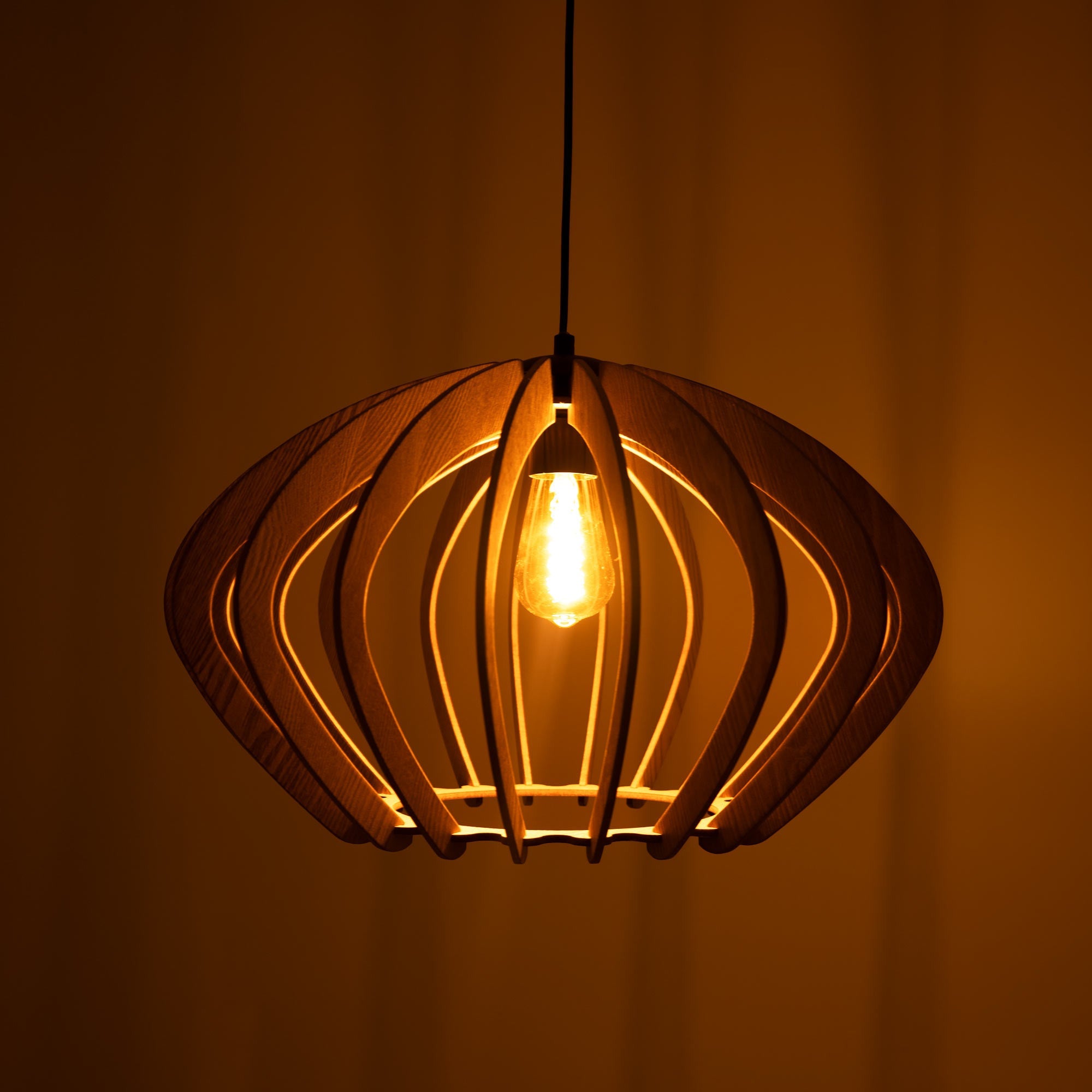 Lámpara colgante madera "Pili" - Ø 48cm - 1 x E27