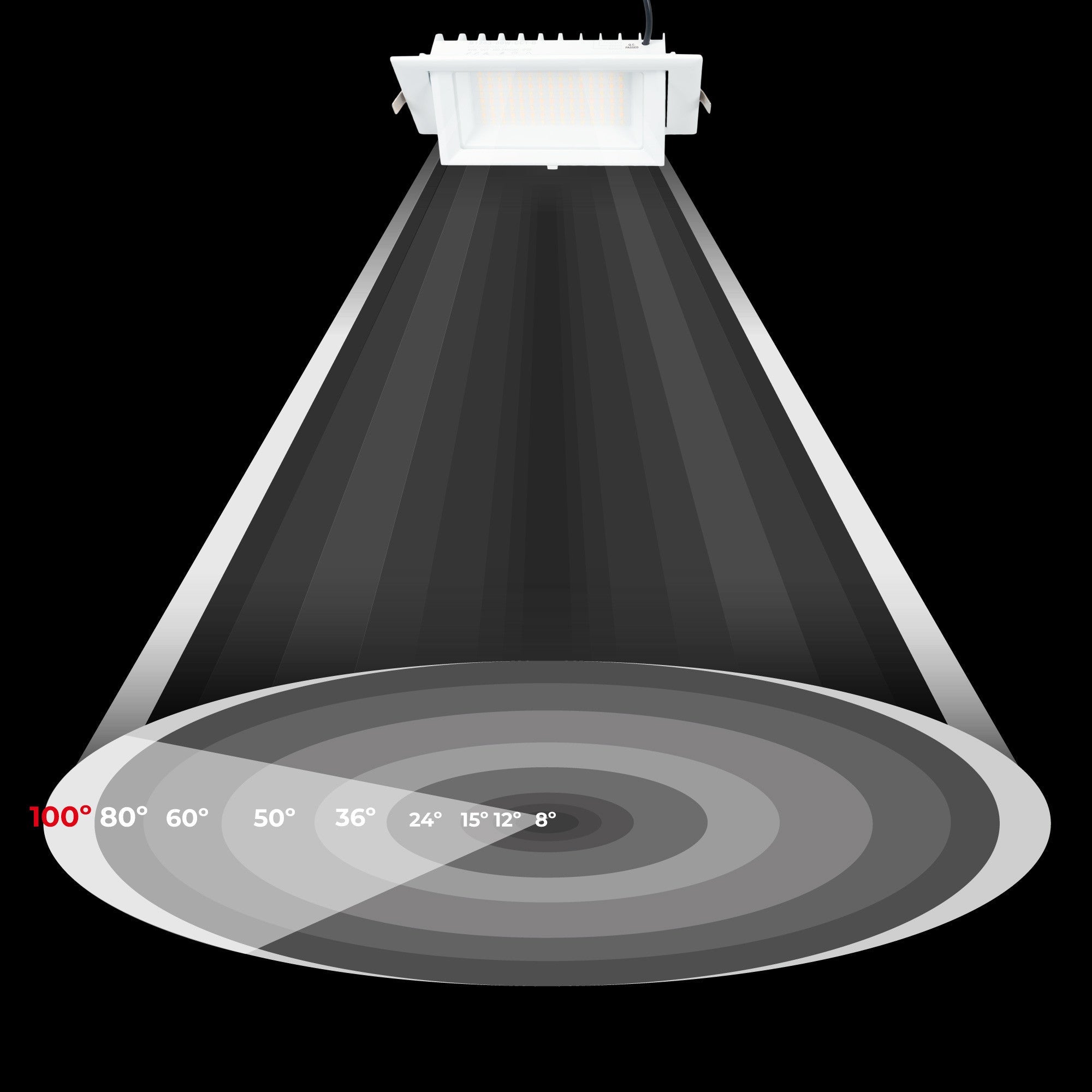 Downlight LED rectangular orientable CCT 60W  - 100° Driver LIFUD