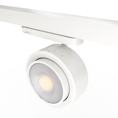 Proyector LED circular para carril trifásico 35W - ZOOM 15º- 45º - 4000K - CRI 90