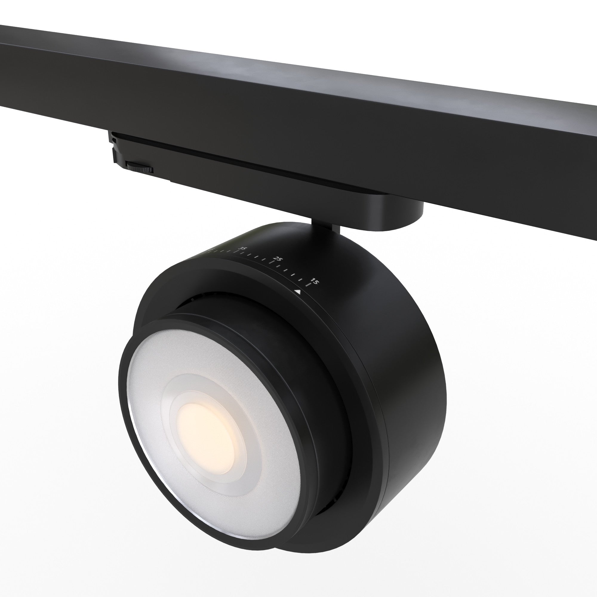 Proyector LED circular para carril trifásico 35W - ZOOM 15º- 45º - 4000K - CRI 90