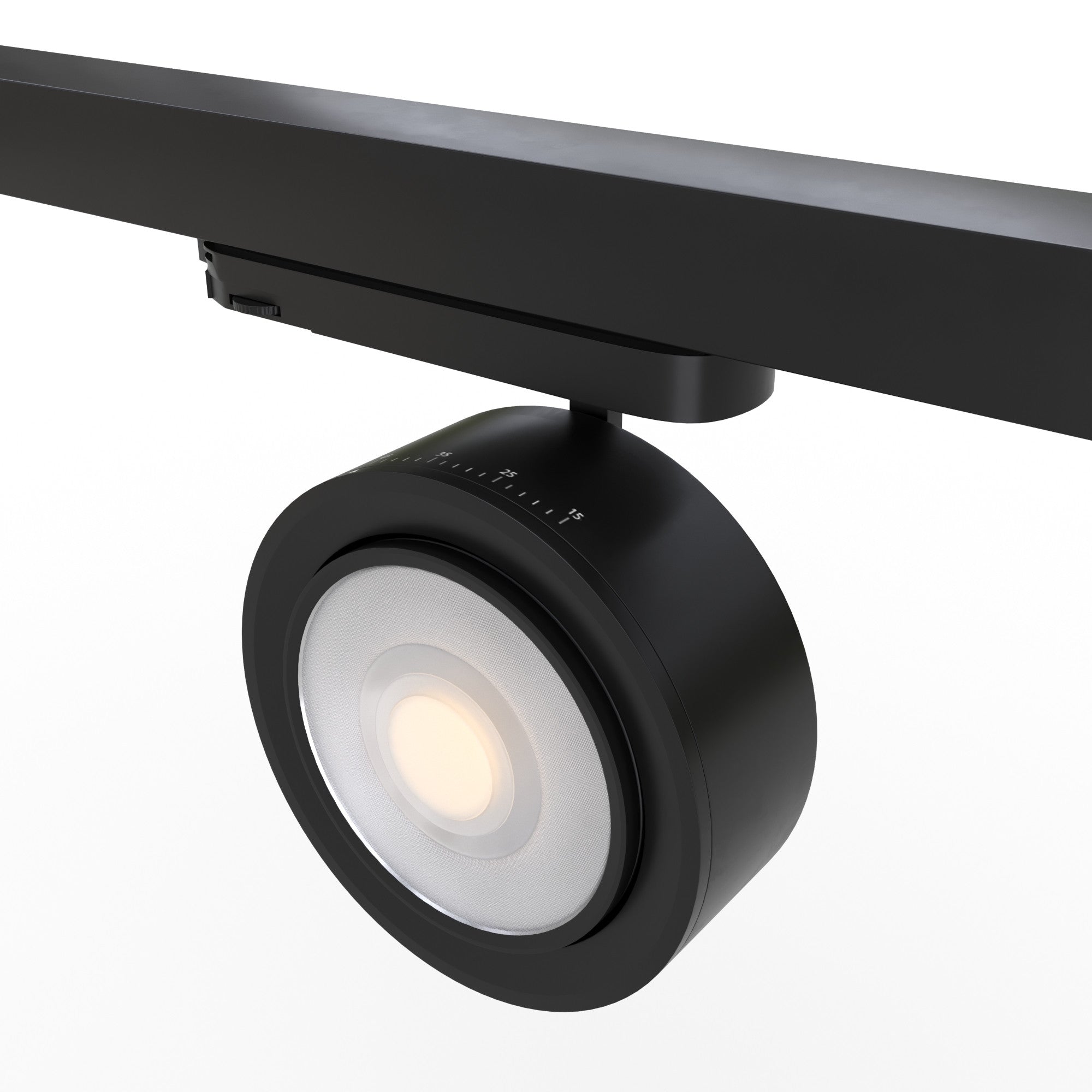 Proyector LED circular para carril trifásico 35W - ZOOM 15º- 45º - 4000K - CRI 90