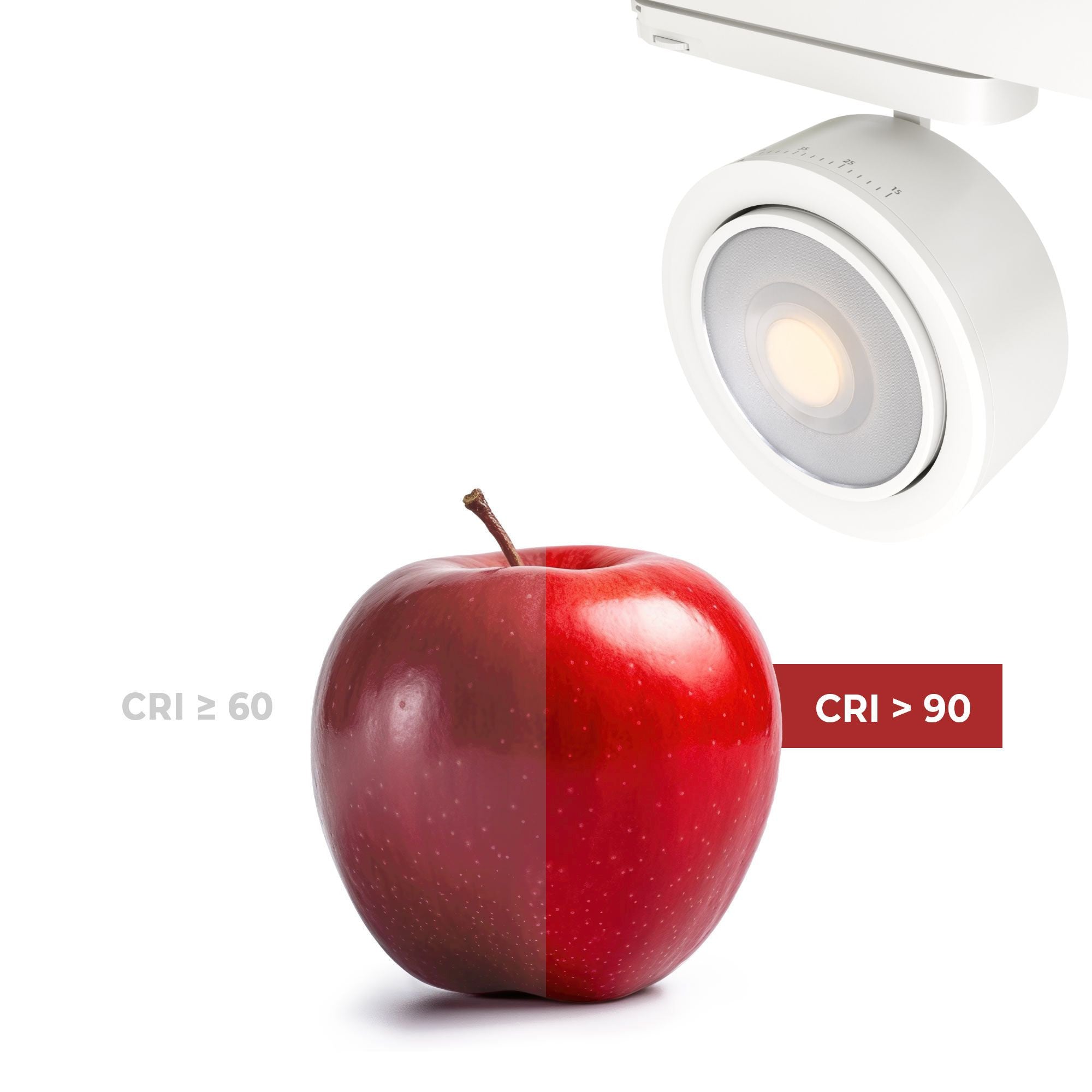 Proyector LED circular para carril trifásico 35W - ZOOM 15º- 45º - 4000K - CRI 90