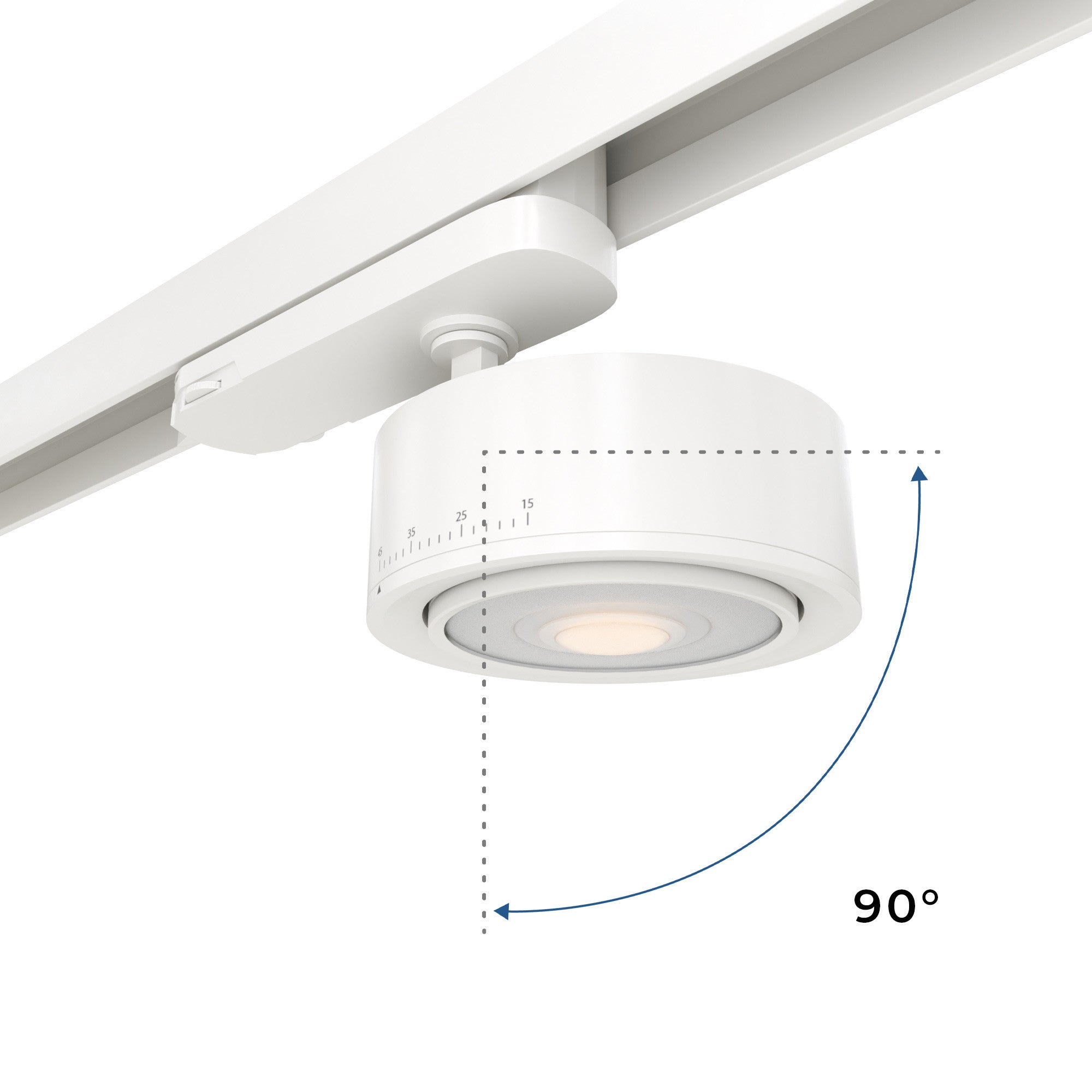 Proyector LED circular para carril trifásico 35W - ZOOM 15º- 45º - 4000K - CRI 90
