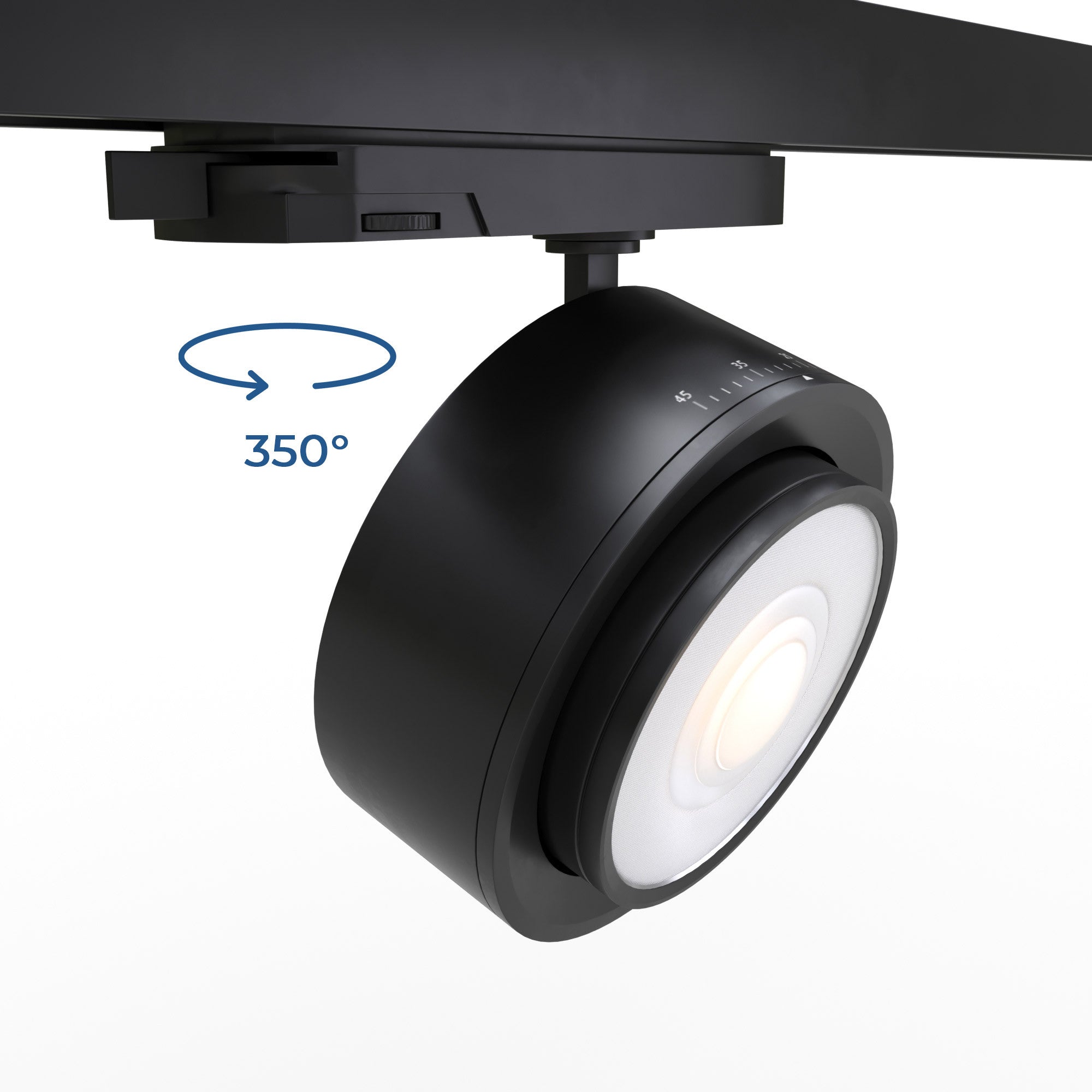 Proyector LED circular para carril trifásico 35W - ZOOM 15º- 45º - 4000K - CRI 90