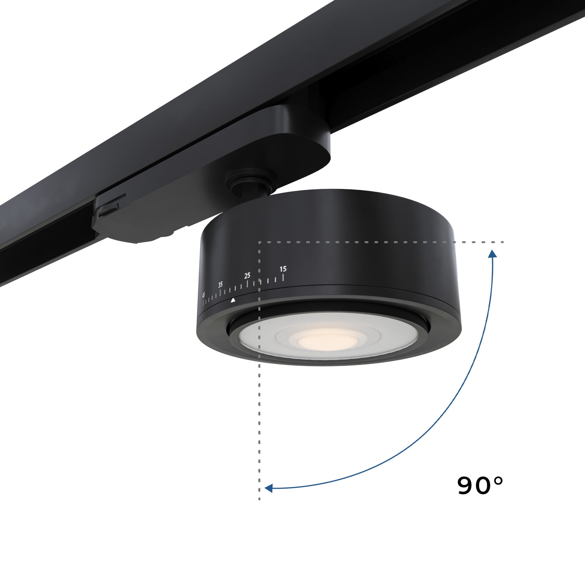 Proyector LED circular para carril trifásico 35W - ZOOM 15º- 45º - 4000K - CRI 90