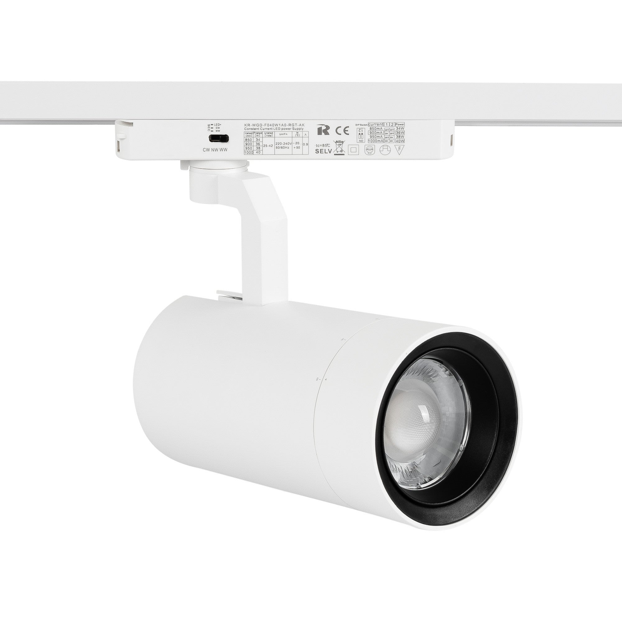 Proyector LED para carril Monofasico 35W CCT - ZOOM 20º- 60º - CRI 90