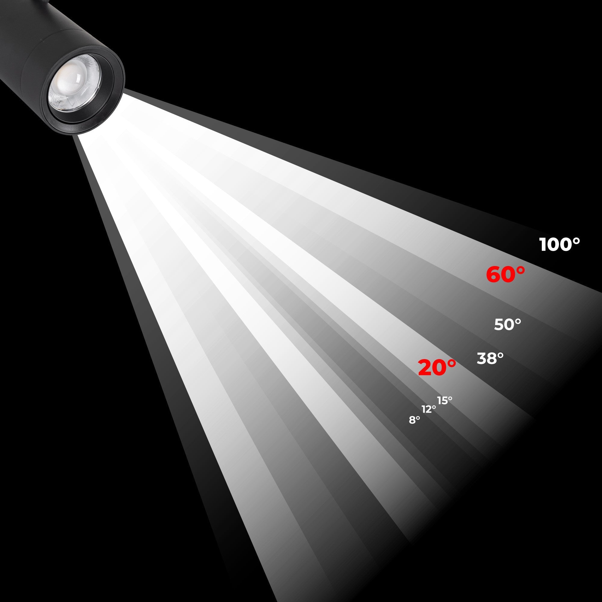 Proyector LED para carril Monofasico 35W CCT - ZOOM 20º- 60º - CRI 90