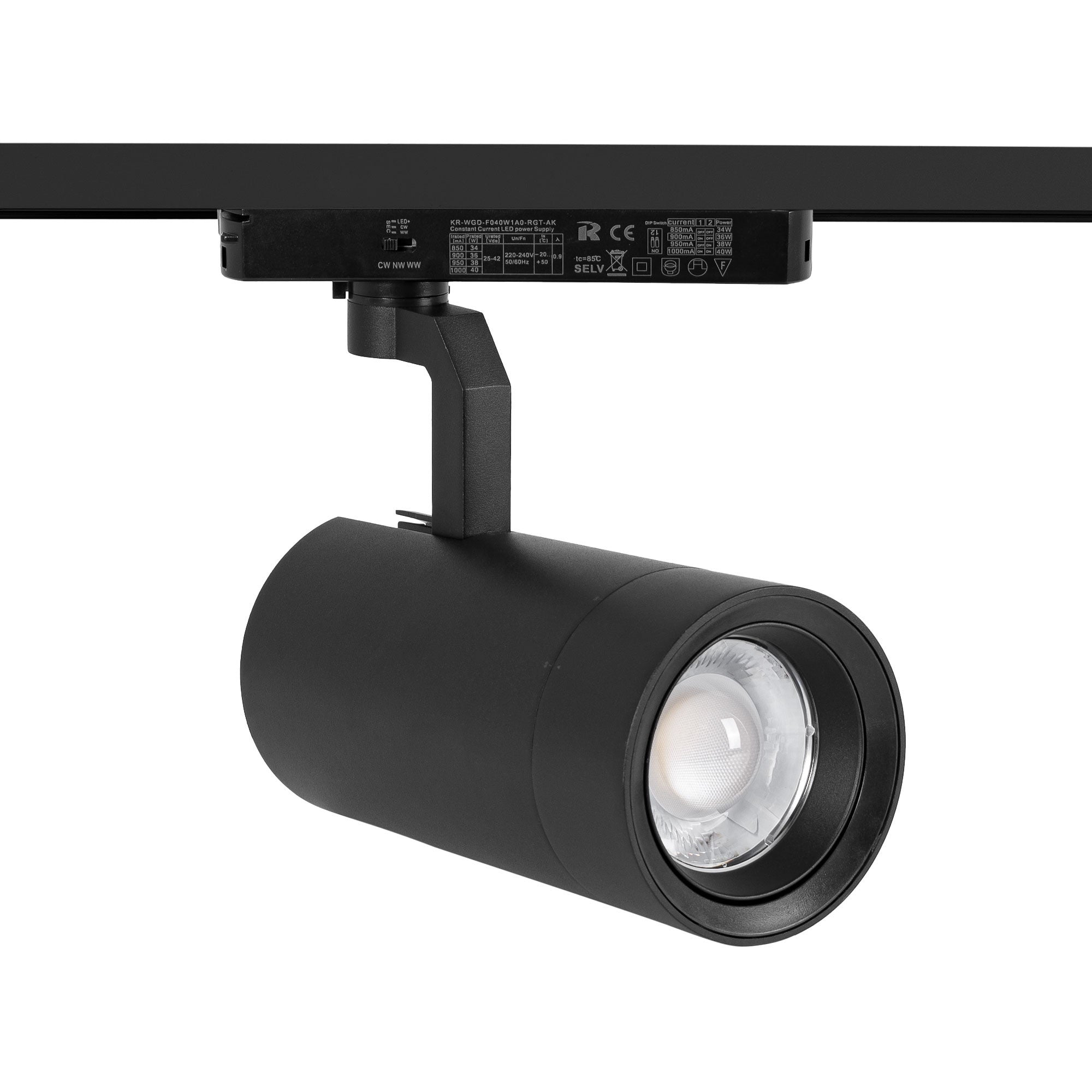 Proyector LED para carril Monofasico 35W CCT - ZOOM 20º- 60º - CRI 90