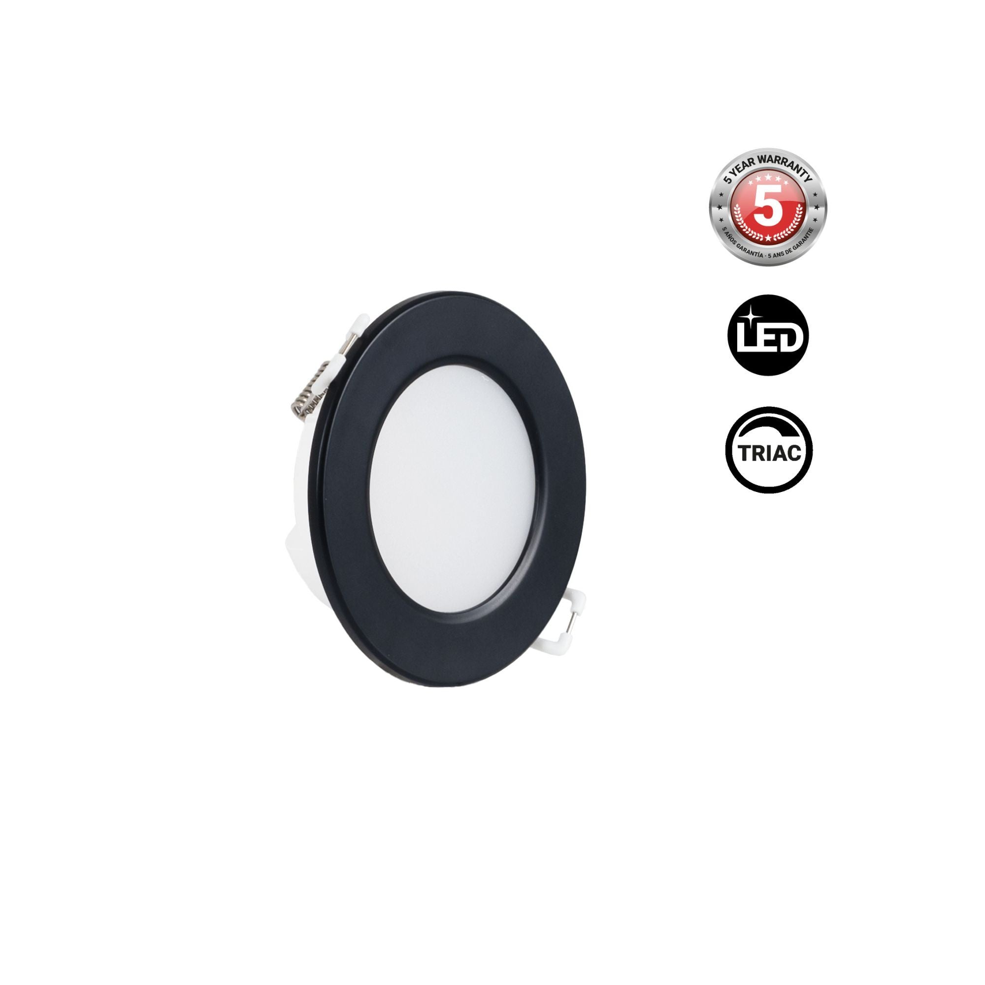 Kit Downlight LED exterior 5W - IP65 - Aro intercambiable - TRIAC regulable - Corte Ø68mm