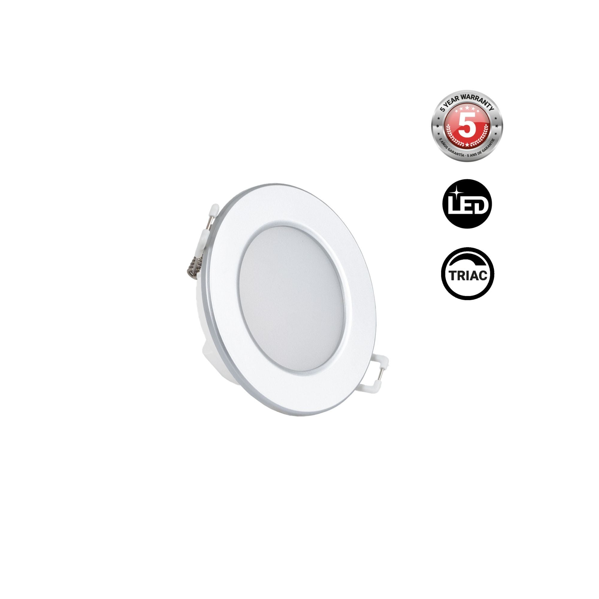 Kit Downlight LED exterior 5W - IP65 - Aro intercambiable - TRIAC regulable - Corte Ø68mm