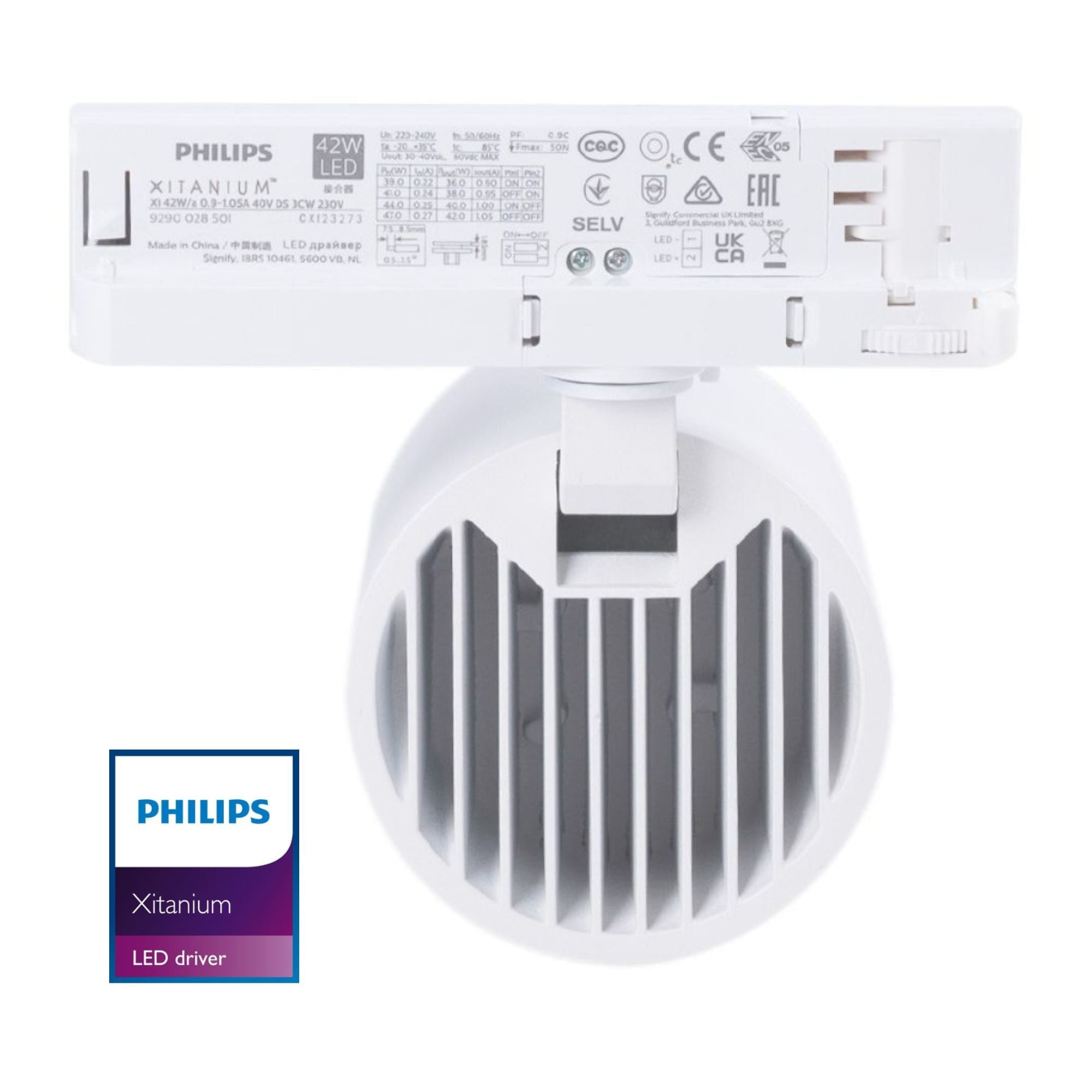 Proyector LED para carril trifásico 40W - Pescados y Mariscos - Driver Philips Xitanium