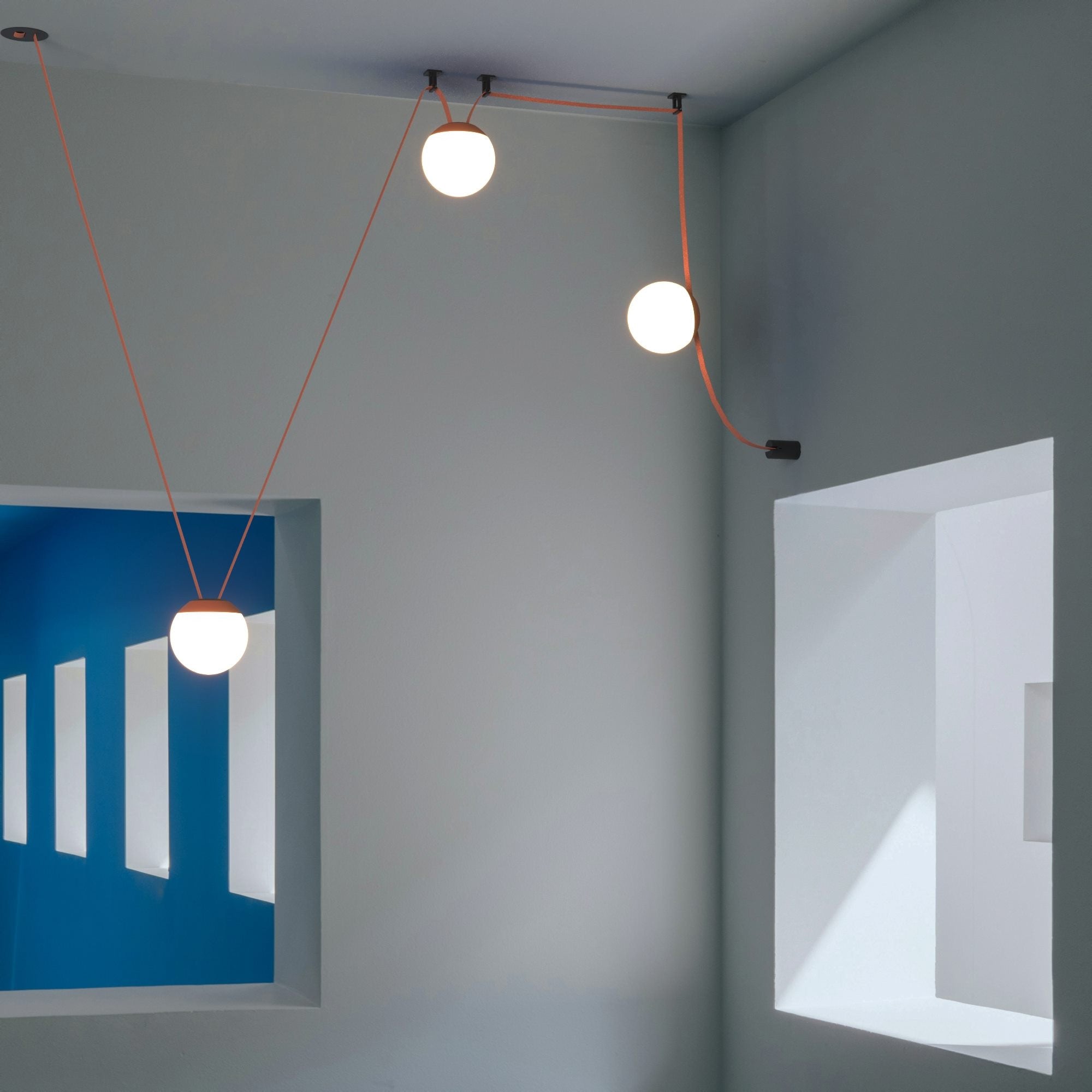 Lámpara bola opal para sistema "Axia" - 12W - 48V - Luz cálida