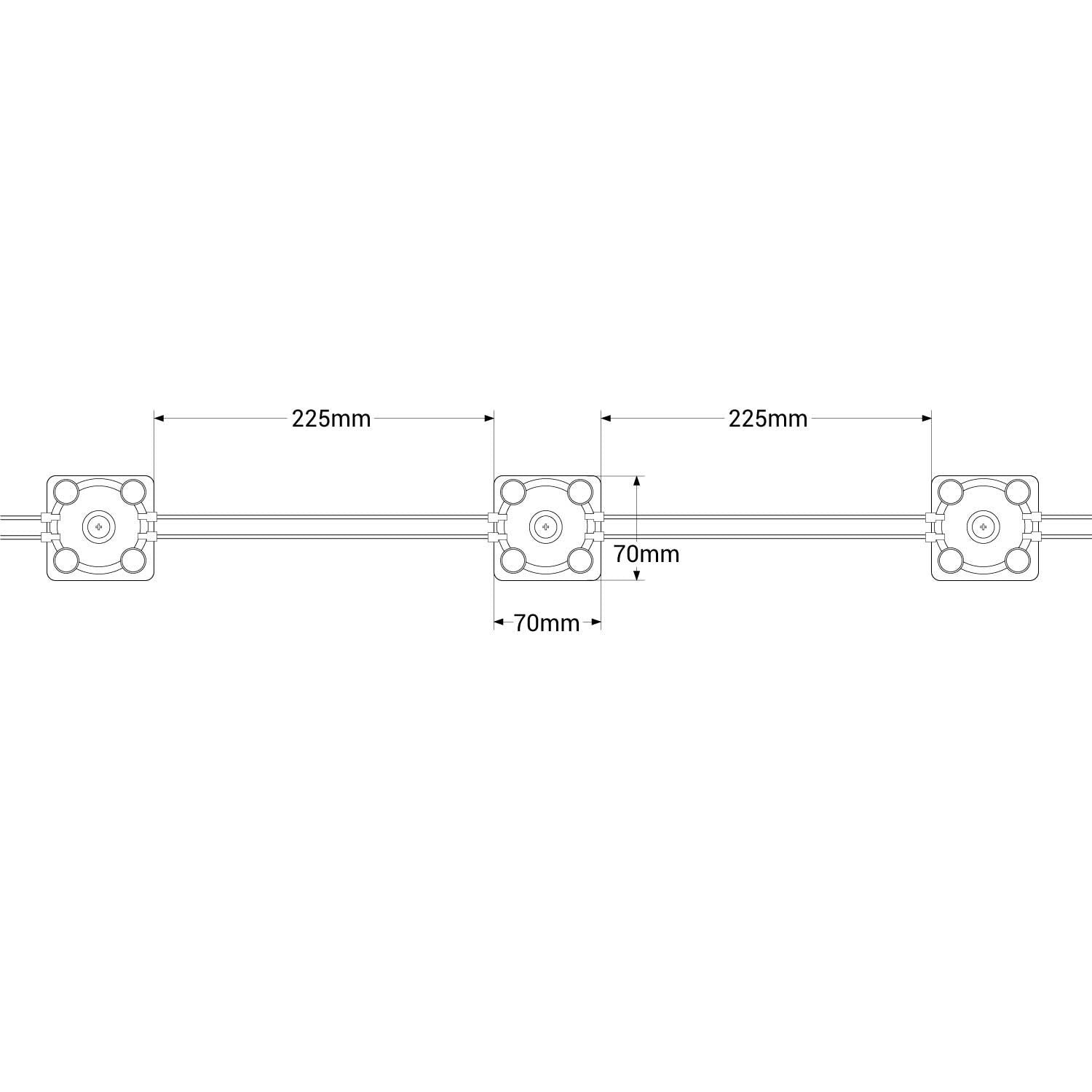 Módulo LED cuadrado para rótulos - 3.6W - 220V AC - IP65 - 165º
