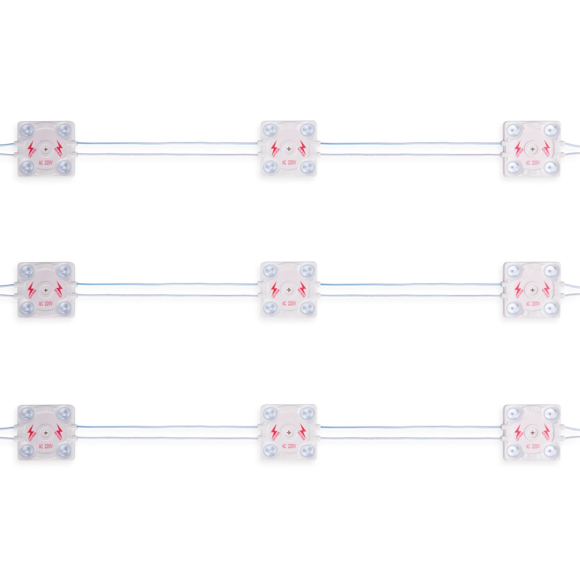 Módulo LED cuadrado para rótulos - 3.6W - 220V AC - IP65 - 165º