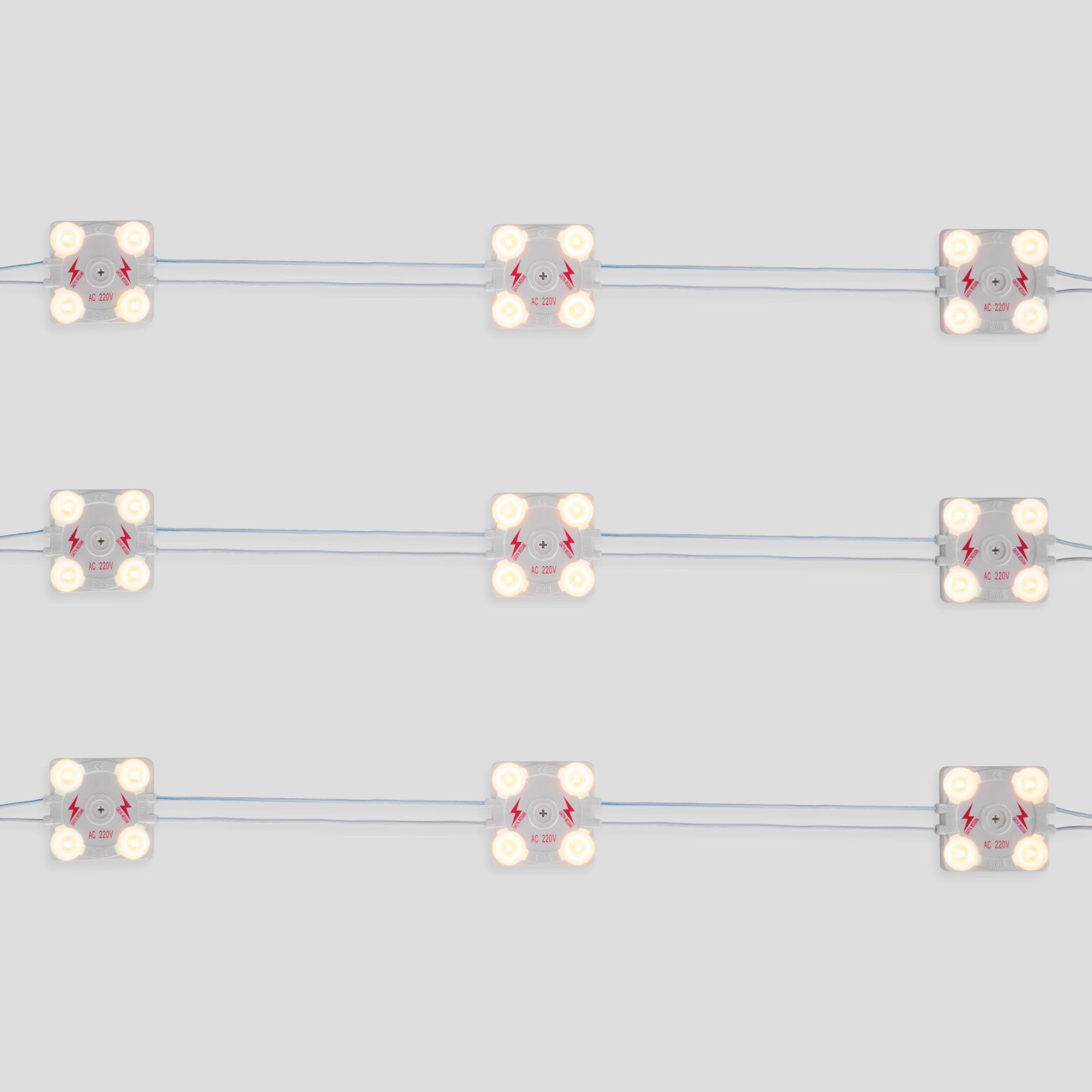 Módulo LED cuadrado para rótulos - 3.6W - 220V AC - IP65 - 165º