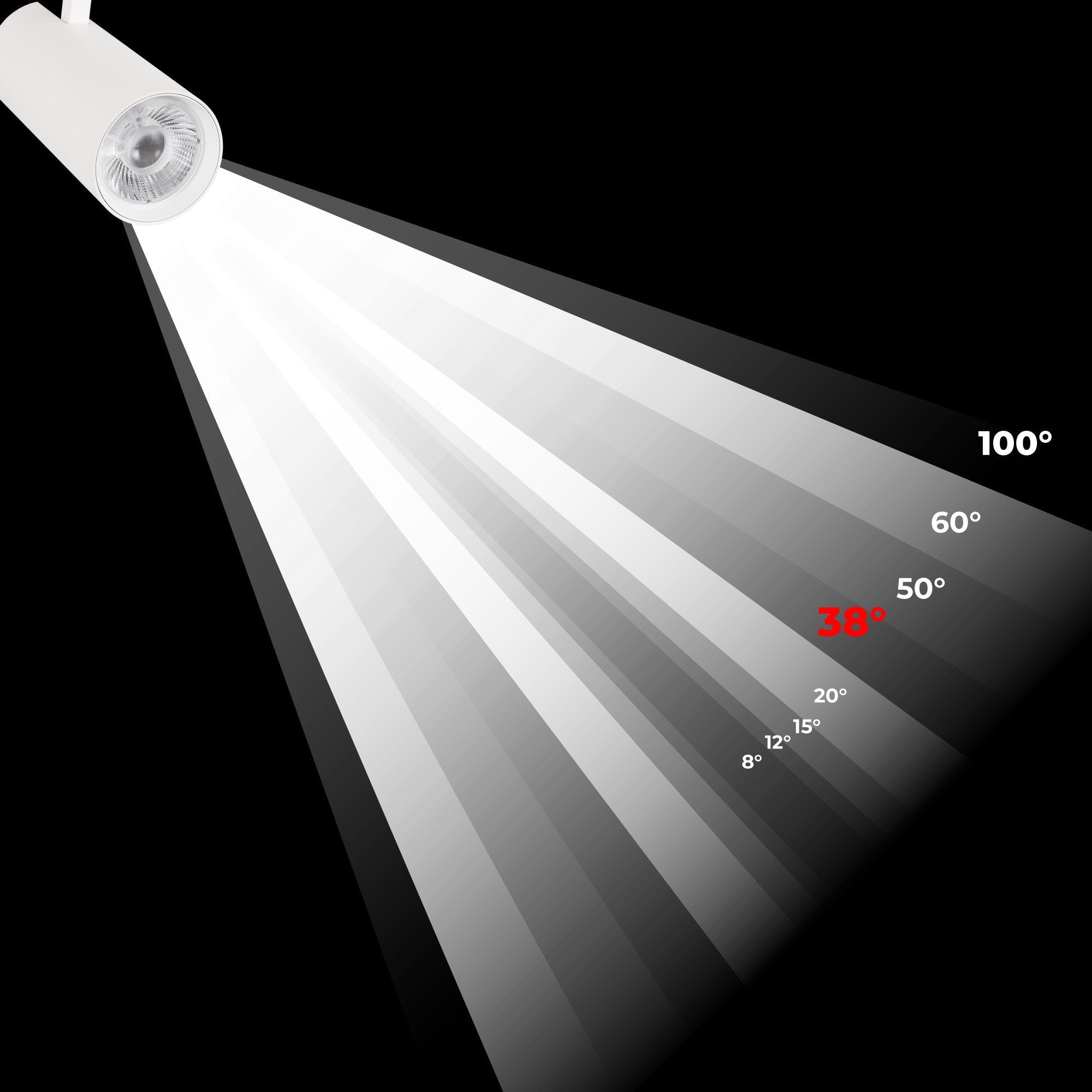 Proyector LED para carril trifásico 36W - CCT - TRIAC regulable - CRI90 - 3300 lm