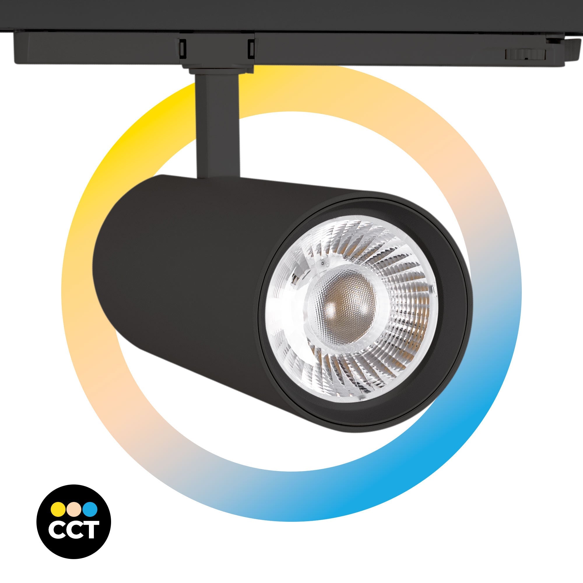Proyector LED para carril trifásico 36W - CCT - TRIAC regulable - CRI90 - 3300 lm