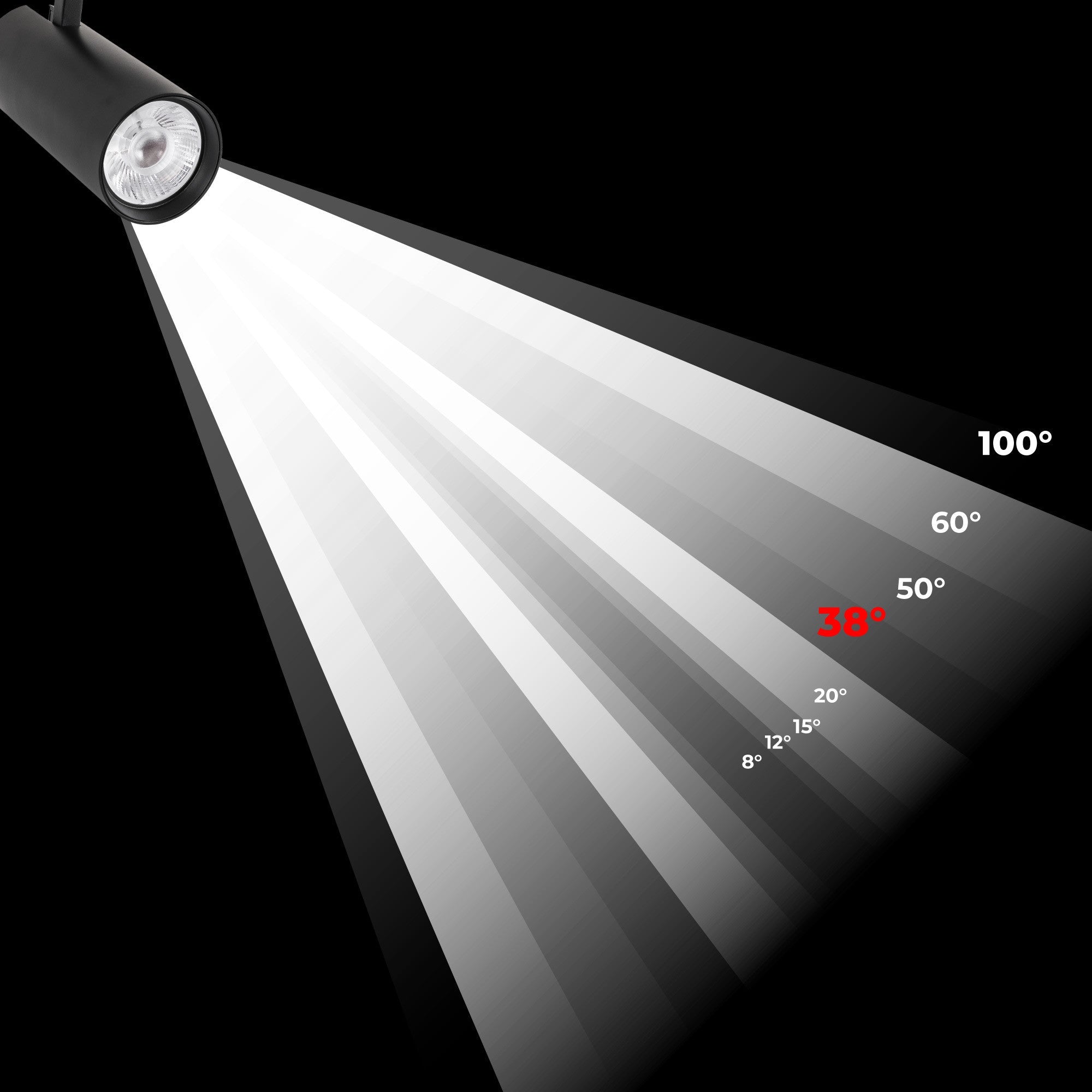 Proyector LED para carril trifásico 36W - CCT - TRIAC regulable - CRI90 - 3300 lm