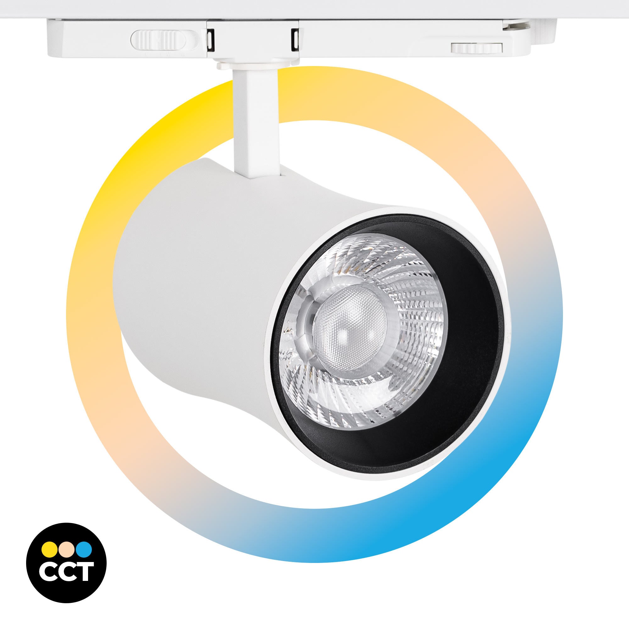 Proyector LED arquitectónico para carril trifásico CCT - 40W - CRI 90 - Driver KGP