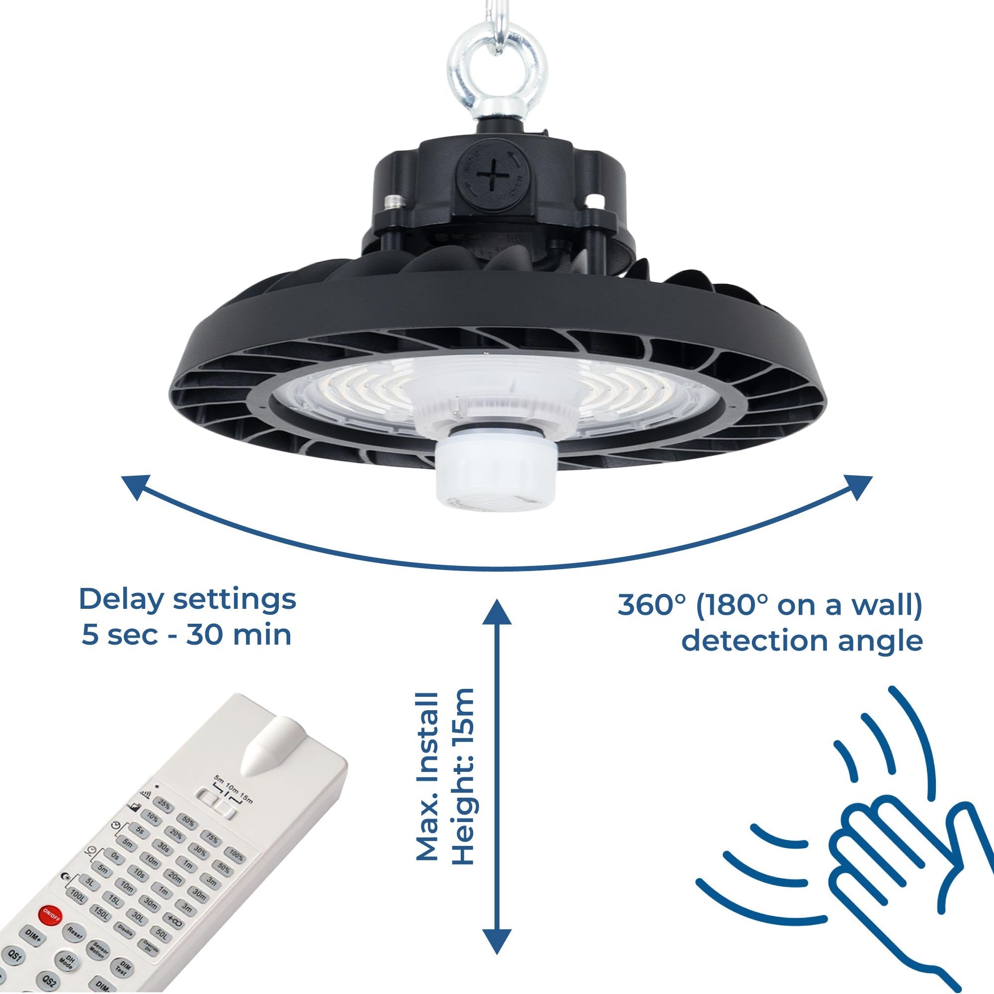 Sensor de movimiento por microondas para campanas LED industriales B8155