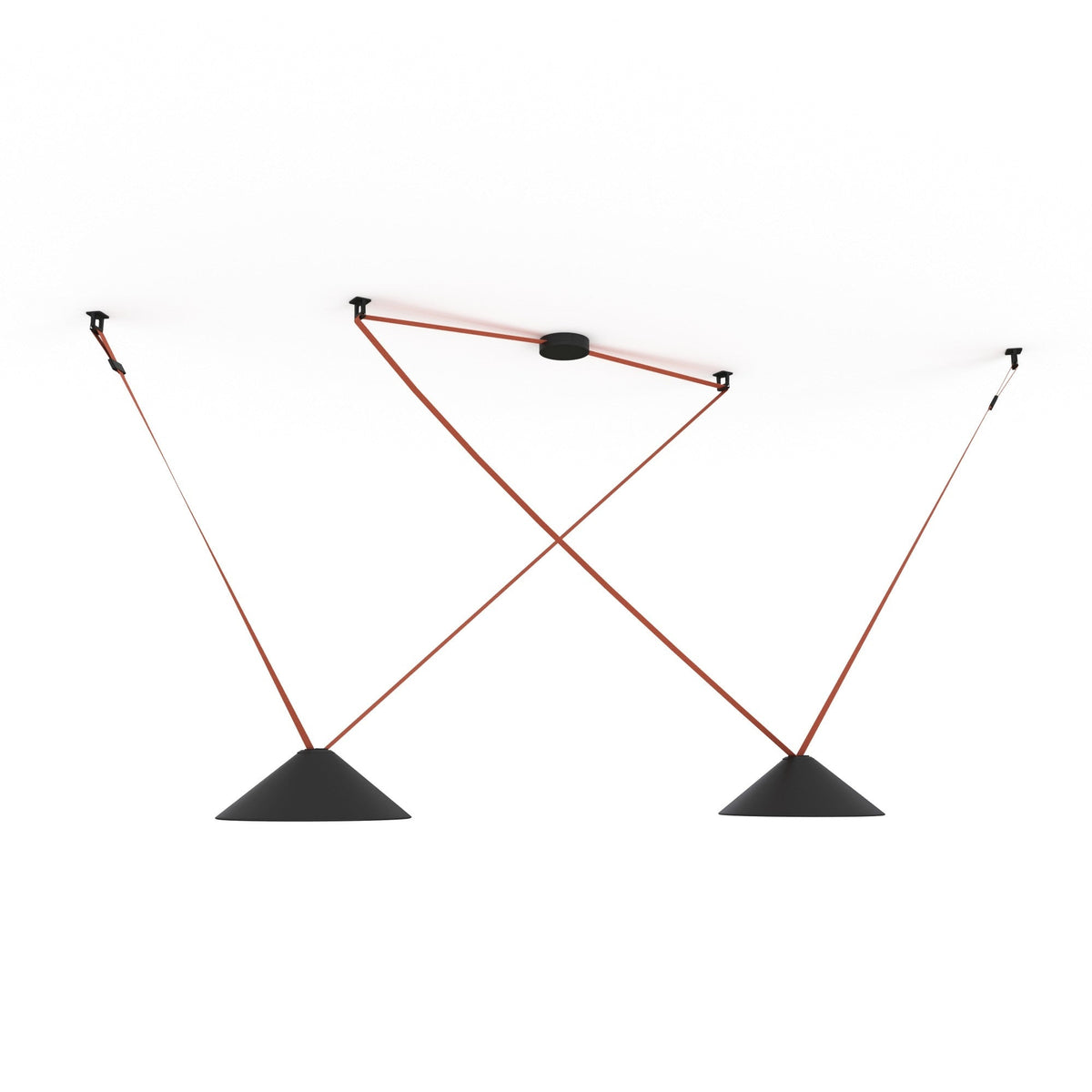 Lámpara cono configurable "Axia 2" - KIT 2 lámparas plato 12W + cinta textil eléctrica + accesorios