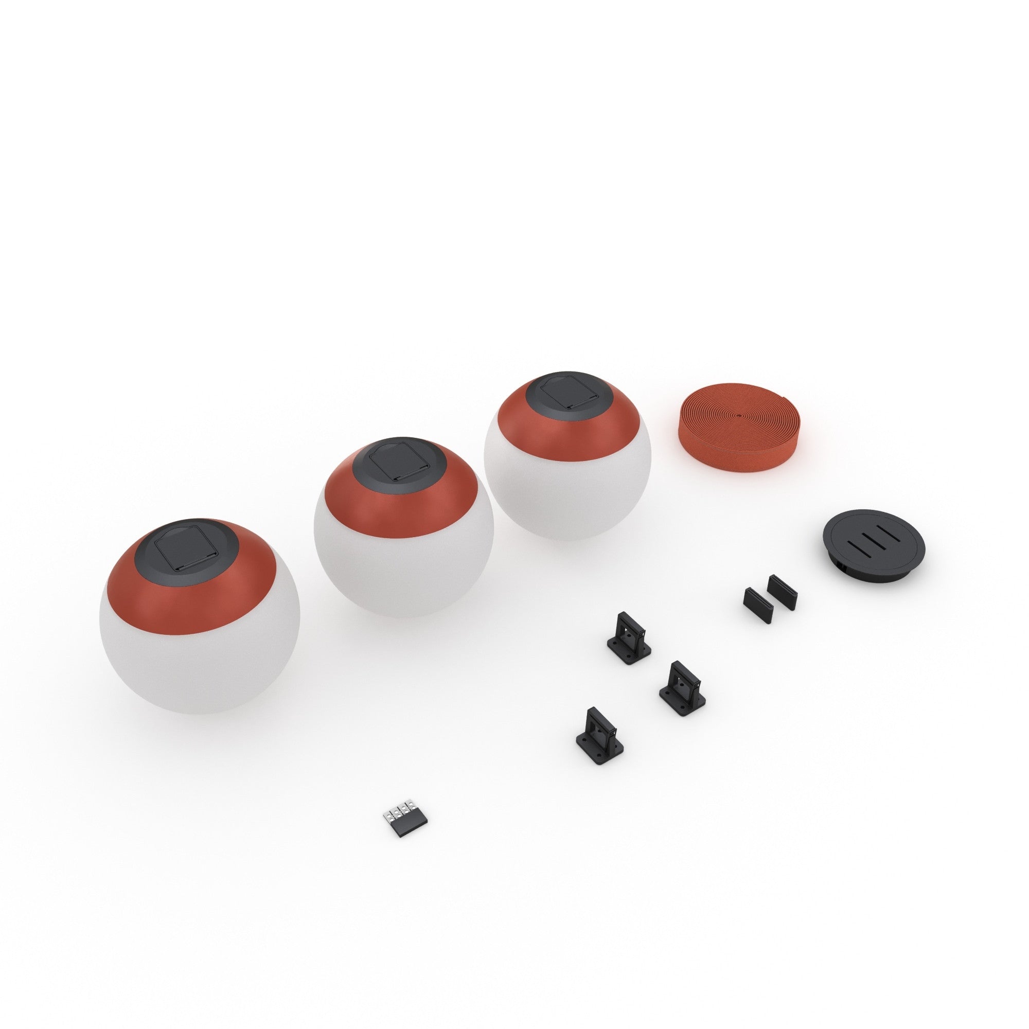 Lámpara configurable "Axia 6" - KIT 3 lámparas bola 12W + cinta textil eléctrica + accesorios