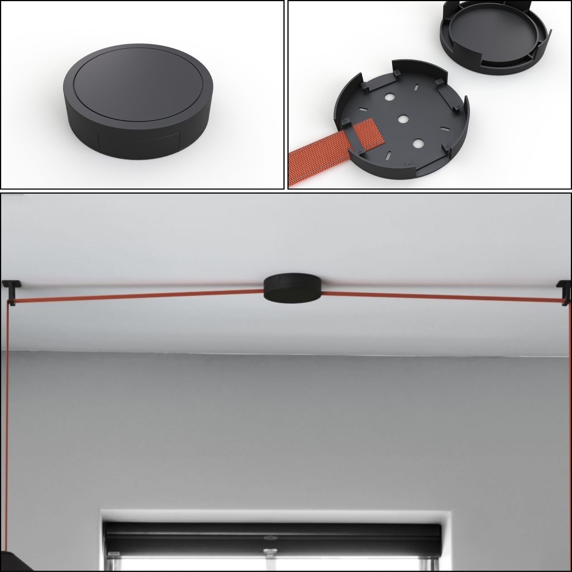 Lámpara configurable "Axia 4" - KIT lámpara bola 12W + cinta textil eléctrica + accesorios