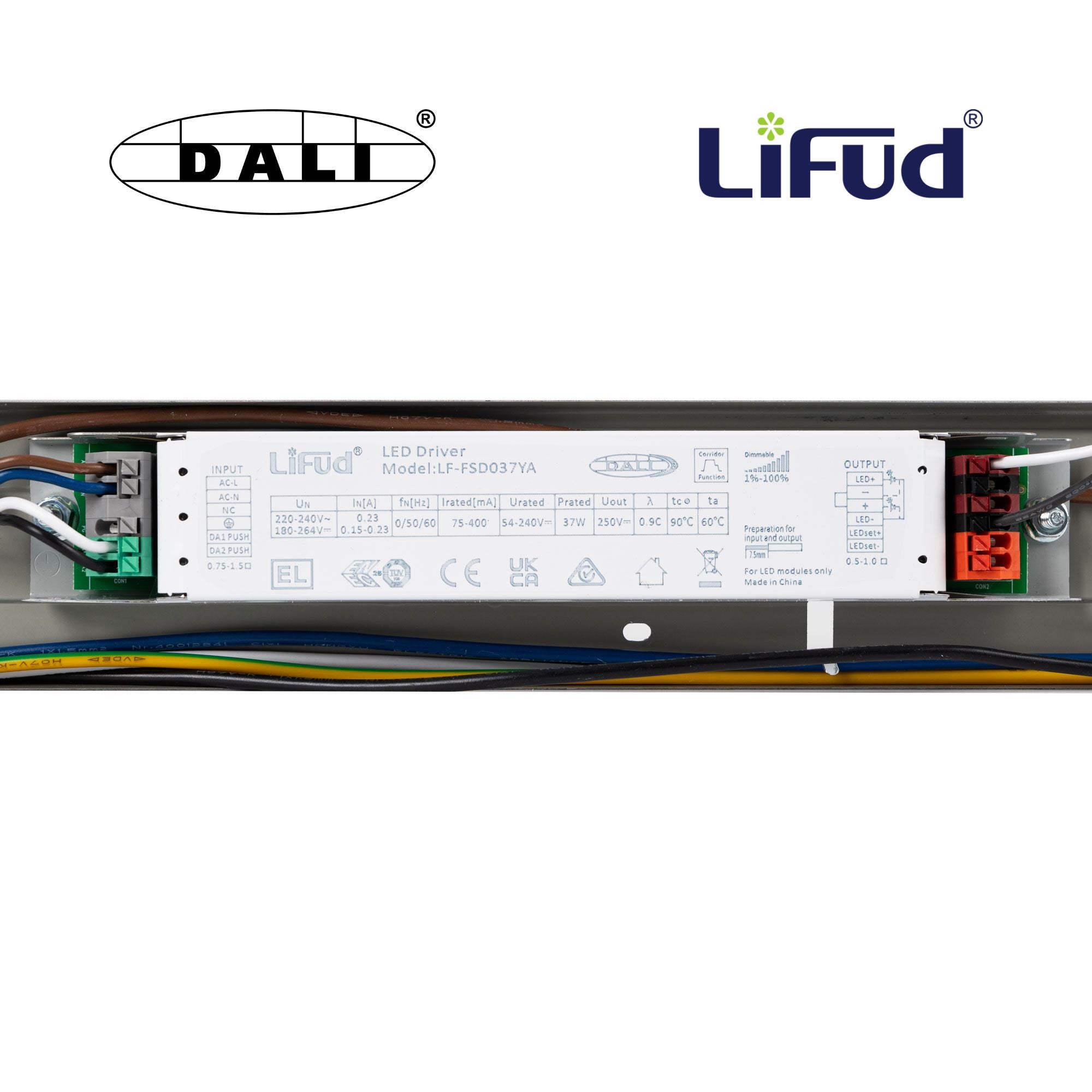 Pantalla estanca LED lineal enlazable Regulable DALI - CCT - 120cm - 40W - DALI - Driver LIFUD - IP65